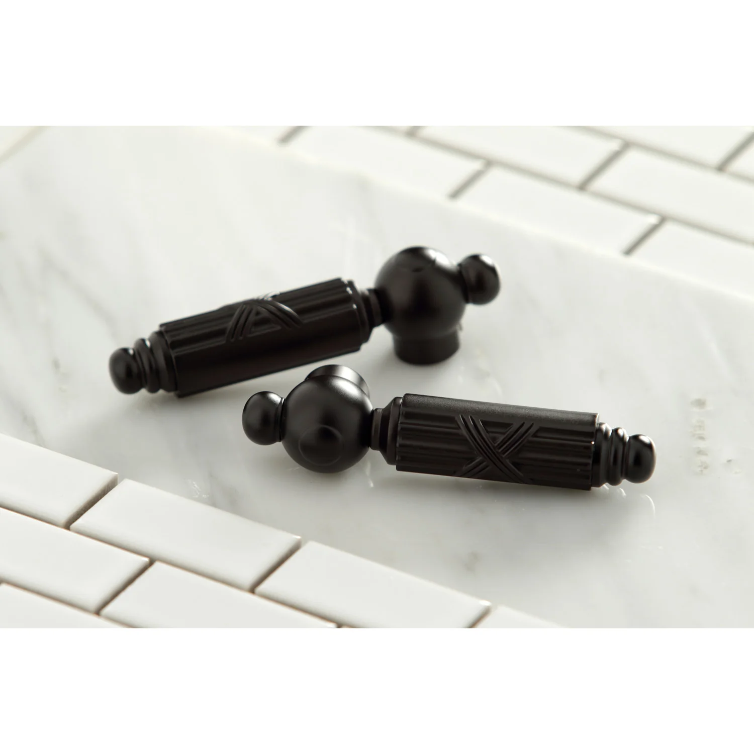 Kingston Heirloom KS1605GL - Heritage Double-Handle 3-Hole Deck Mount 4-Inch Centerset Bathroom Faucet with Brass Pop-Up, Oil Rubbed Bronze - Image 2