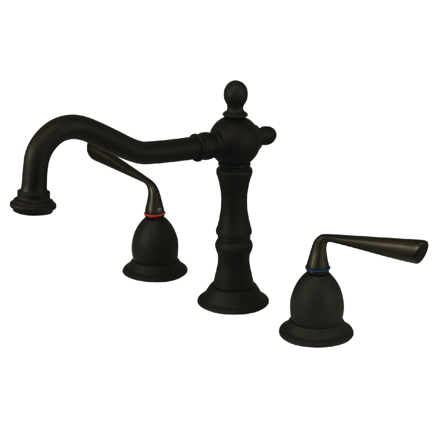 Kingston Heirloom KS1975ZL - Silver Sage Two-Handle 3-Hole Deck Mount Widespread Bathroom Faucet with Brass Pop-Up, Oil Rubbed Bronze
