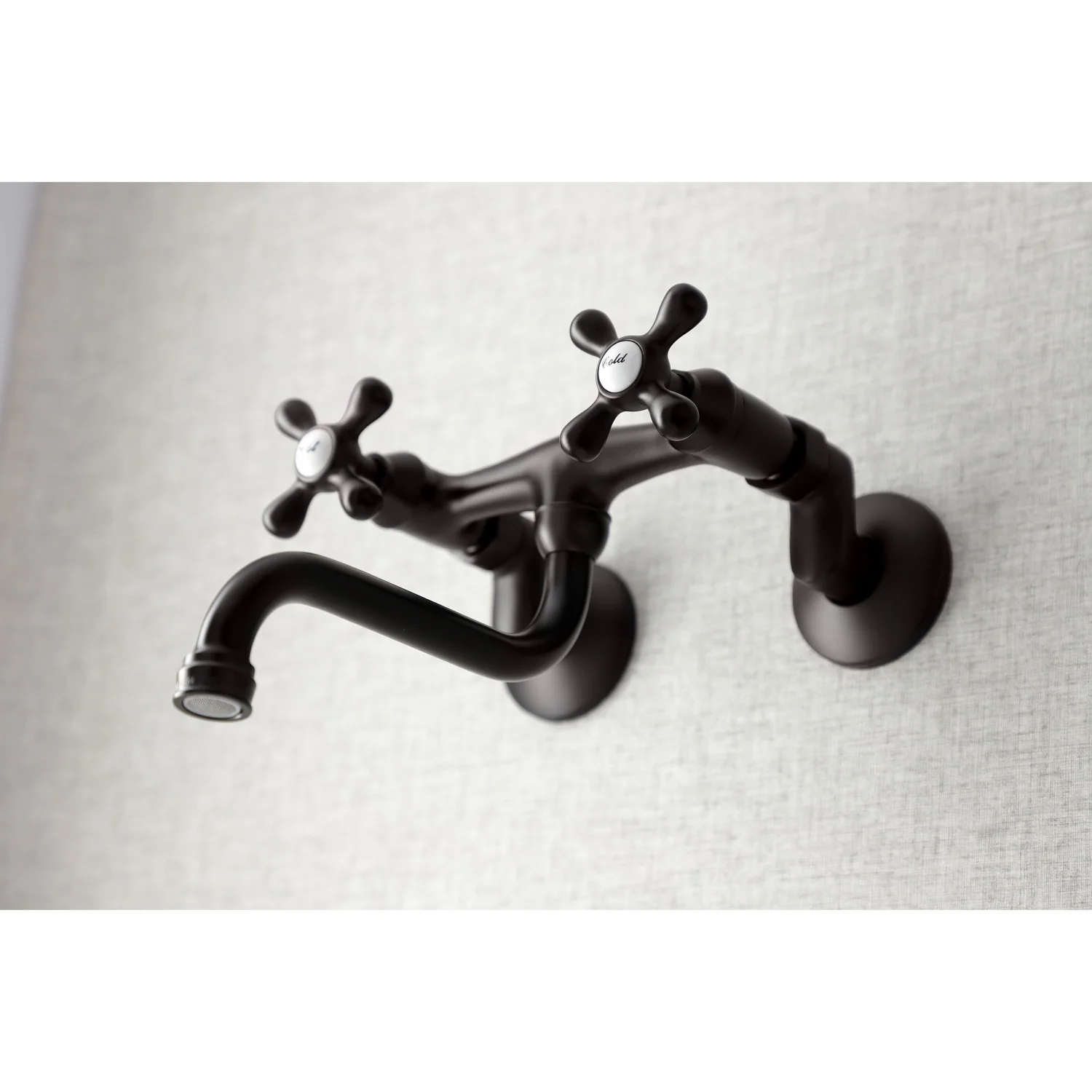 Kingston Heirloom KS216ORB - Kingston Double-Handle 2-Hole Wall Mount Bathroom Faucet, Oil Rubbed Bronze - Image 5