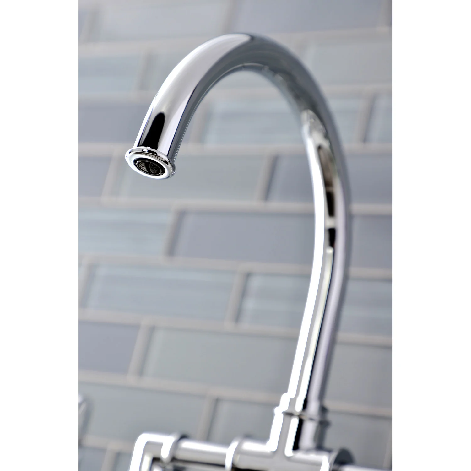 Kingston Sona KS2331RX - Belknap Two-Handle 4-Hole Deck Mount Industrial Style Bridge Kitchen Faucet with Brass Sprayer, Polished Chrome - Image 3