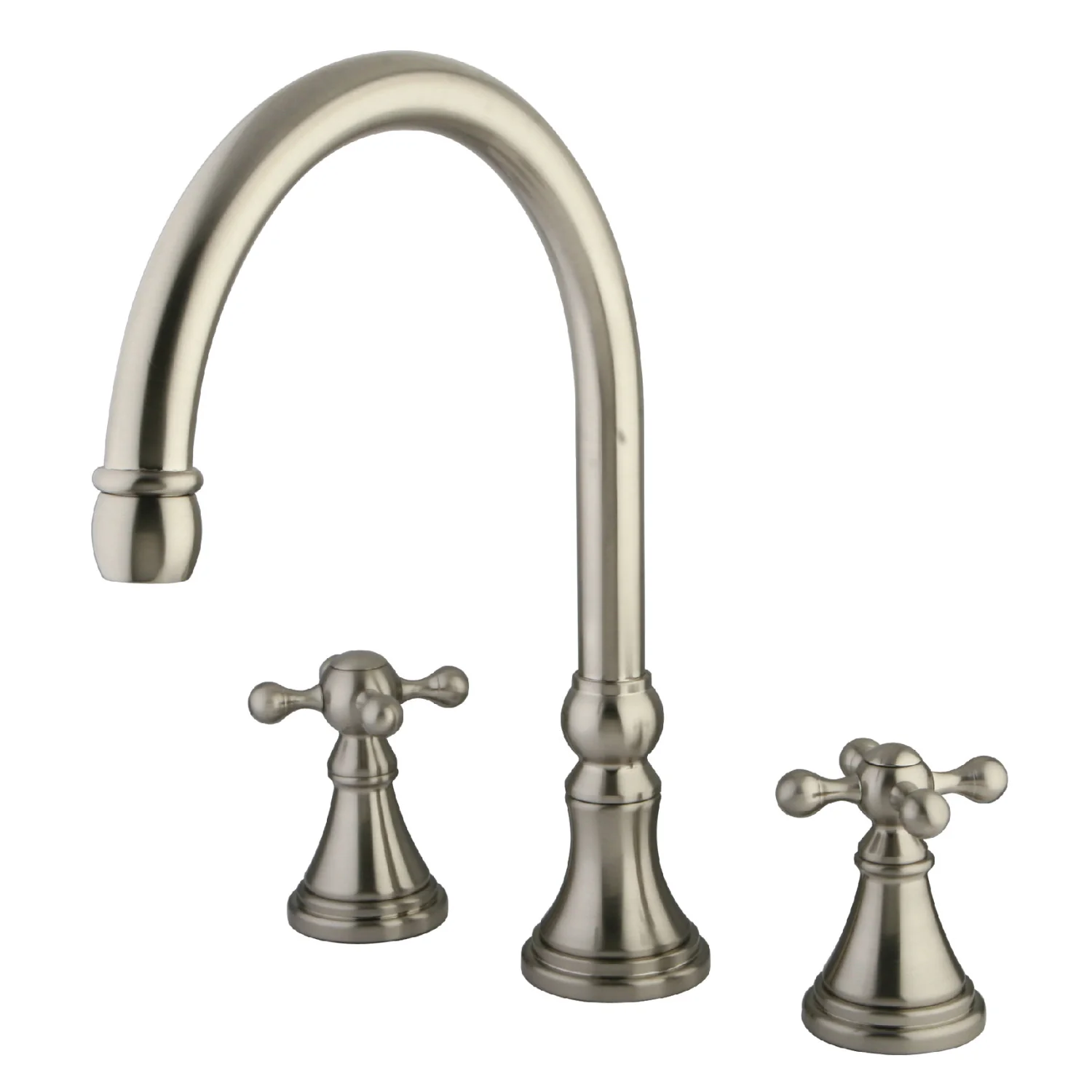 Kingston Tulare KS2348KX - Roman Two-Handle 3-Hole Deck Mount Roman Tub Faucet, Brushed Nickel