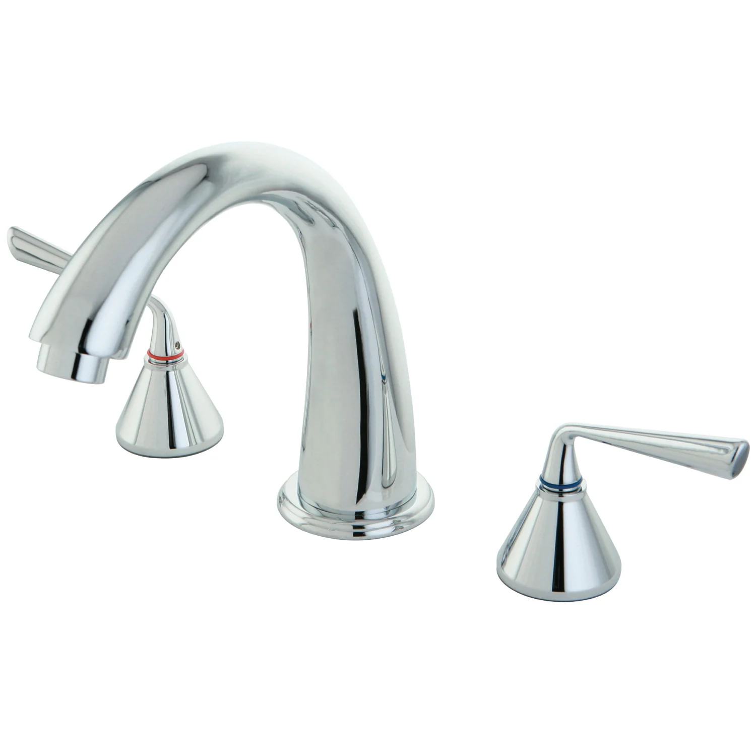 Kingston Tulare KS2361ZL - Silver Sage Two-Handle 3-Hole Deck Mount Roman Tub Faucet, Polished Chrome