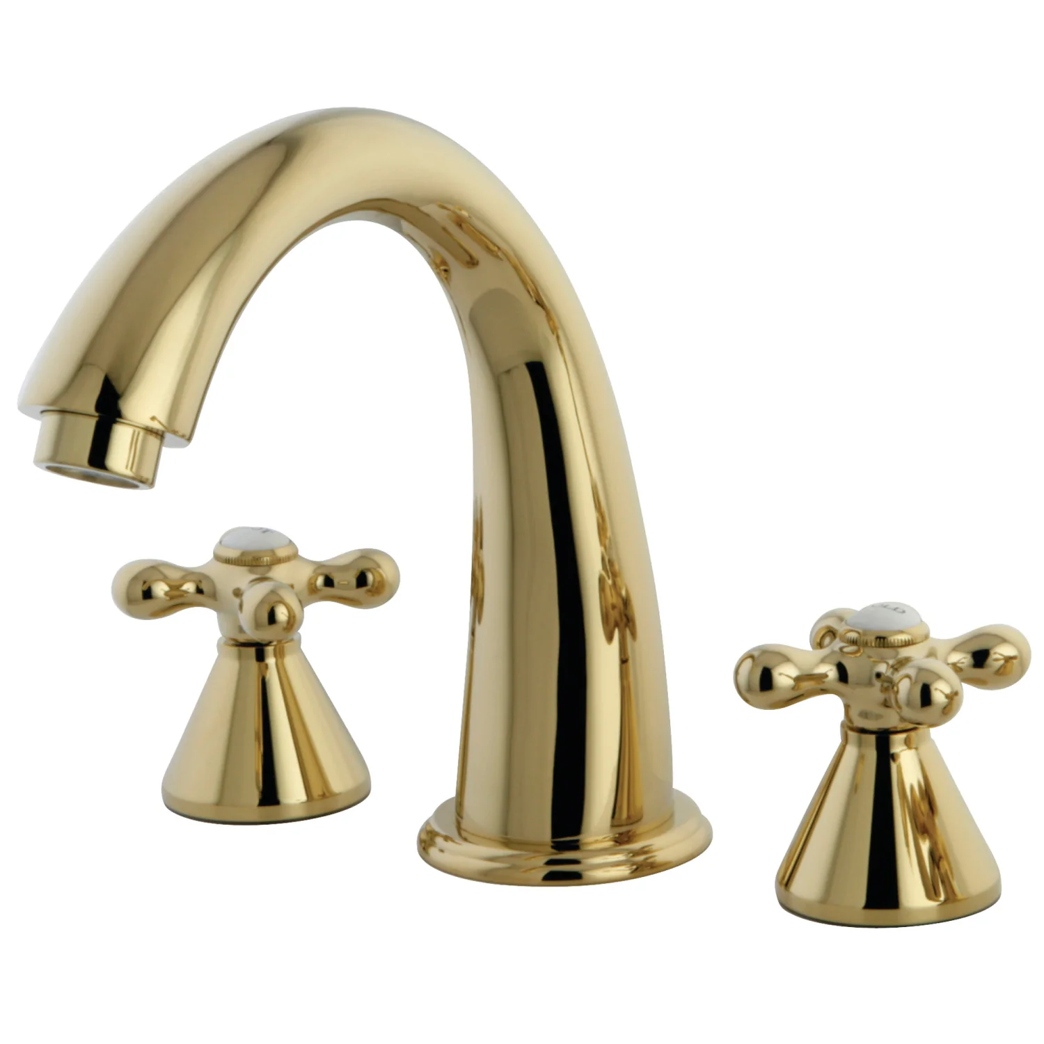 Kingston Tulare KS2362AX - Naples Two-Handle 3-Hole Deck Mount Roman Tub Faucet, Polished Brass