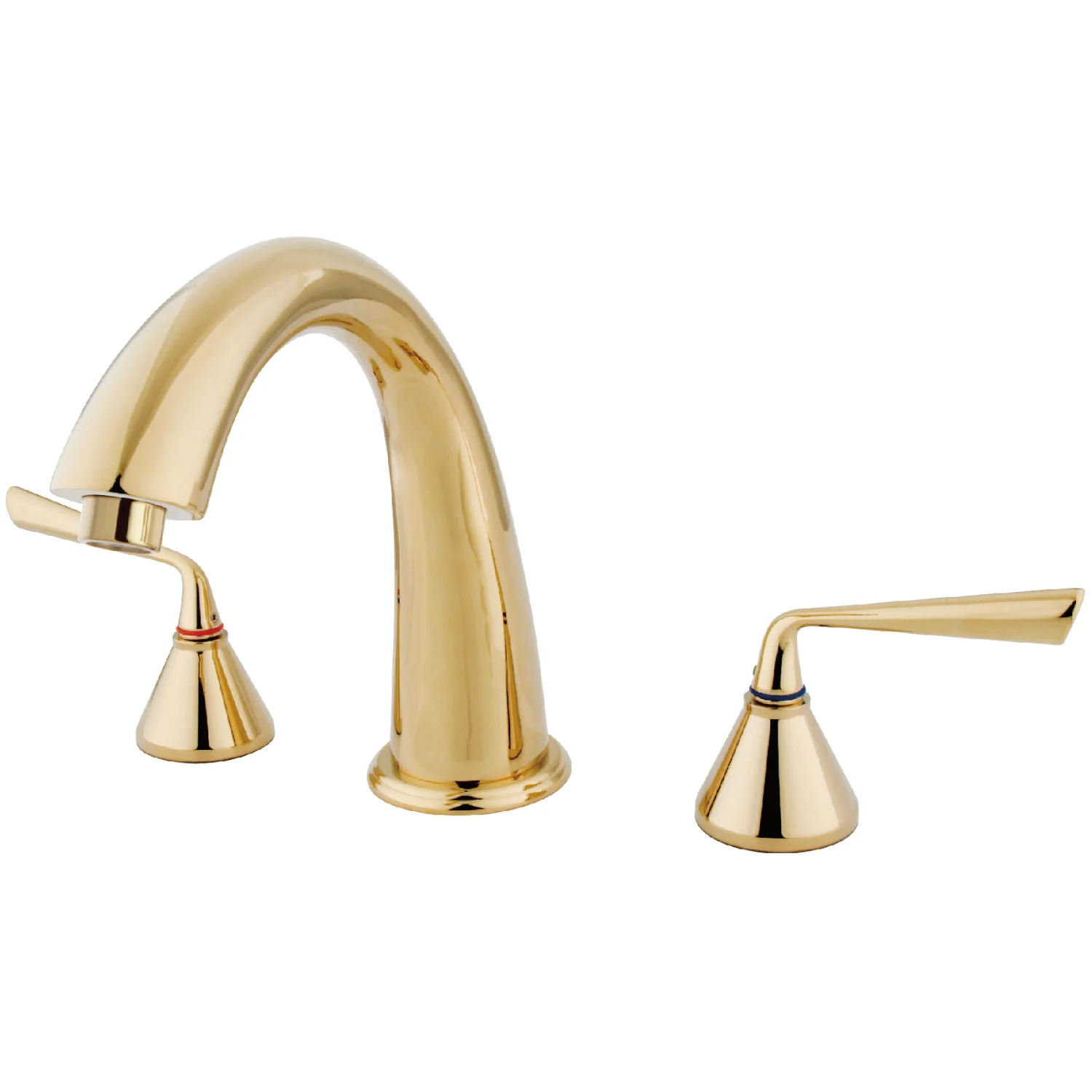 Kingston Tulare KS2362ZL - Silver Sage Two-Handle 3-Hole Deck Mount Roman Tub Faucet, Polished Brass