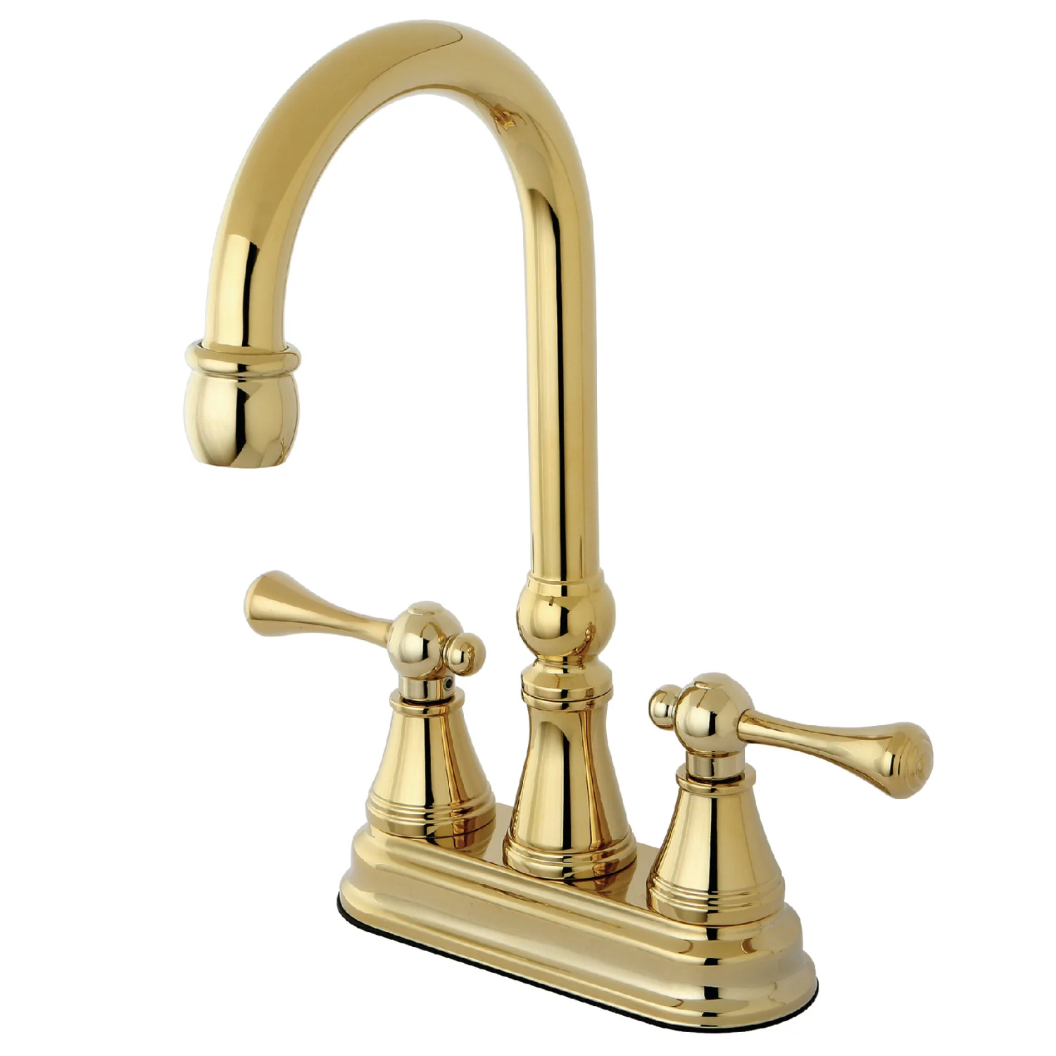 Kingston Tulare KS2492BL - Victorian Two-Handle 2-Hole Deck Mount Bar Faucet, Polished Brass
