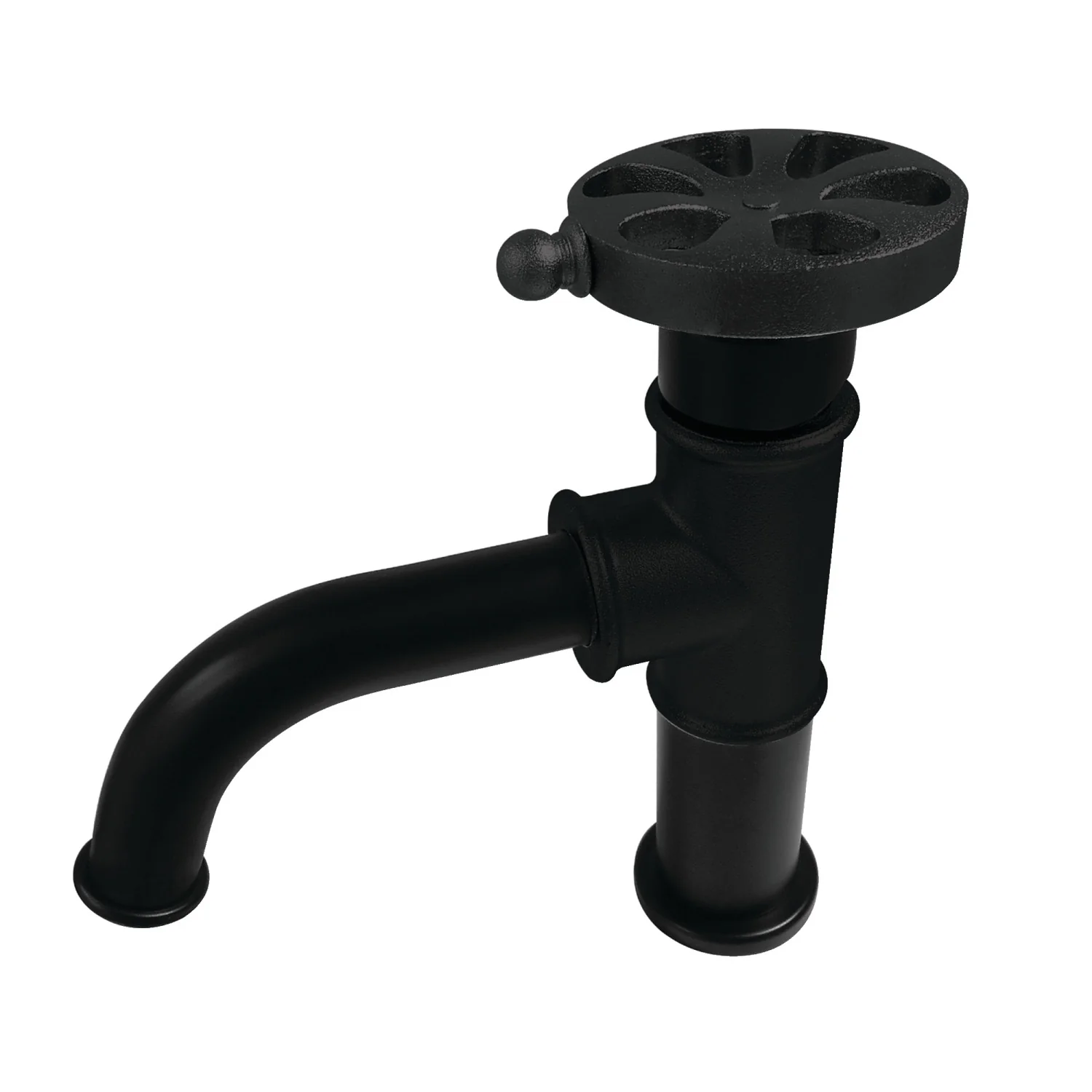 Kingston Heirloom KS2820RX - Belknap One-Handle 1-Hole Bathroom Faucet with Push Pop-Up Drain, Matte Black