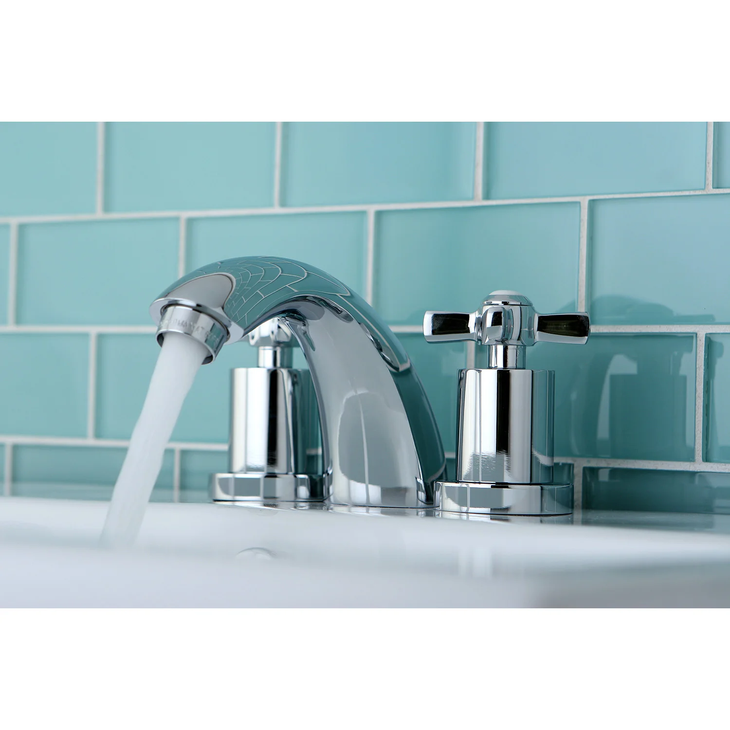 Kingston Tulare KS2951ZX - Millennium Two-Handle 3-Hole Deck Mount Mini-Widespread Bathroom Faucet with Brass Pop-Up, Polished Chrome - Image 6