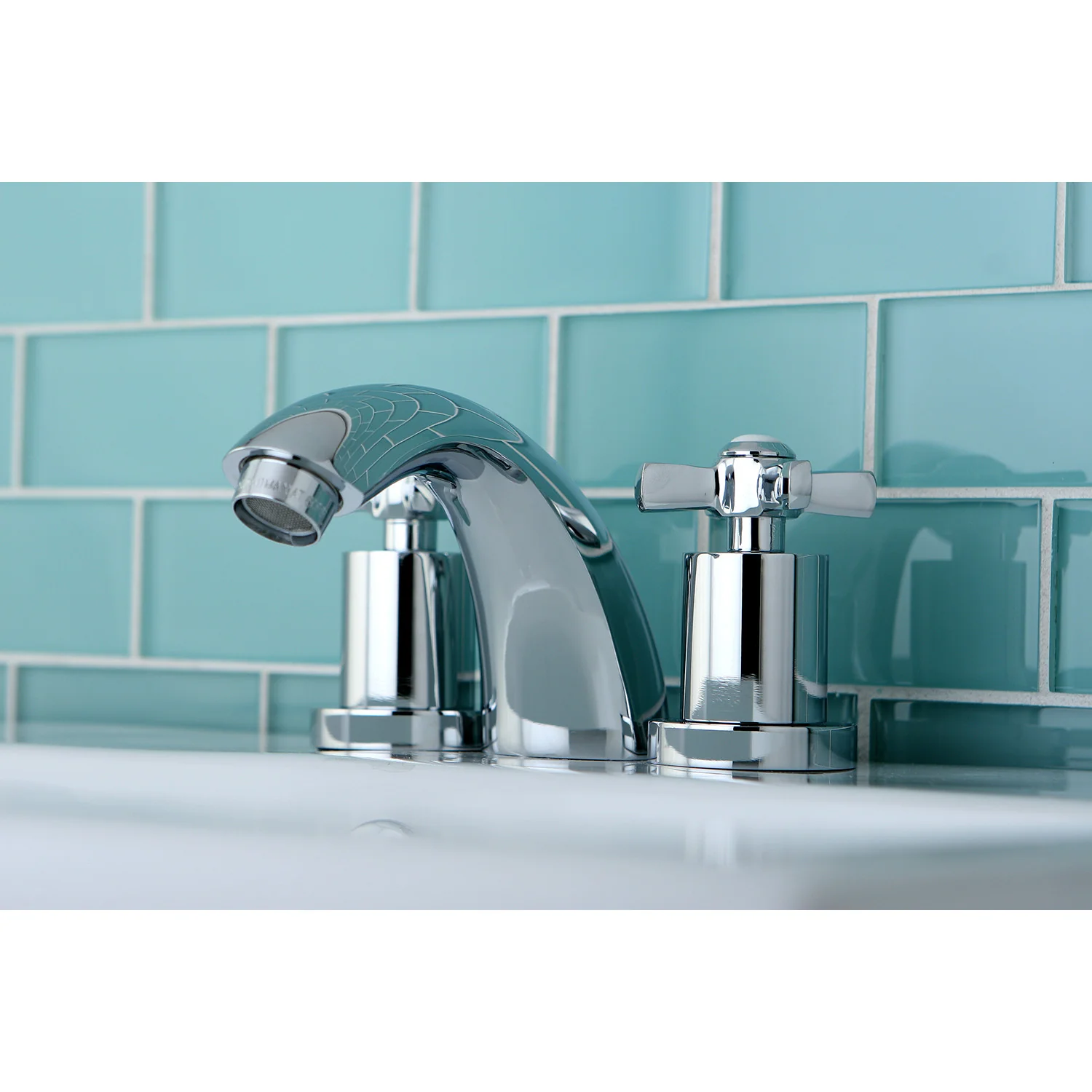 Kingston Tulare KS2951ZX - Millennium Two-Handle 3-Hole Deck Mount Mini-Widespread Bathroom Faucet with Brass Pop-Up, Polished Chrome - Image 8
