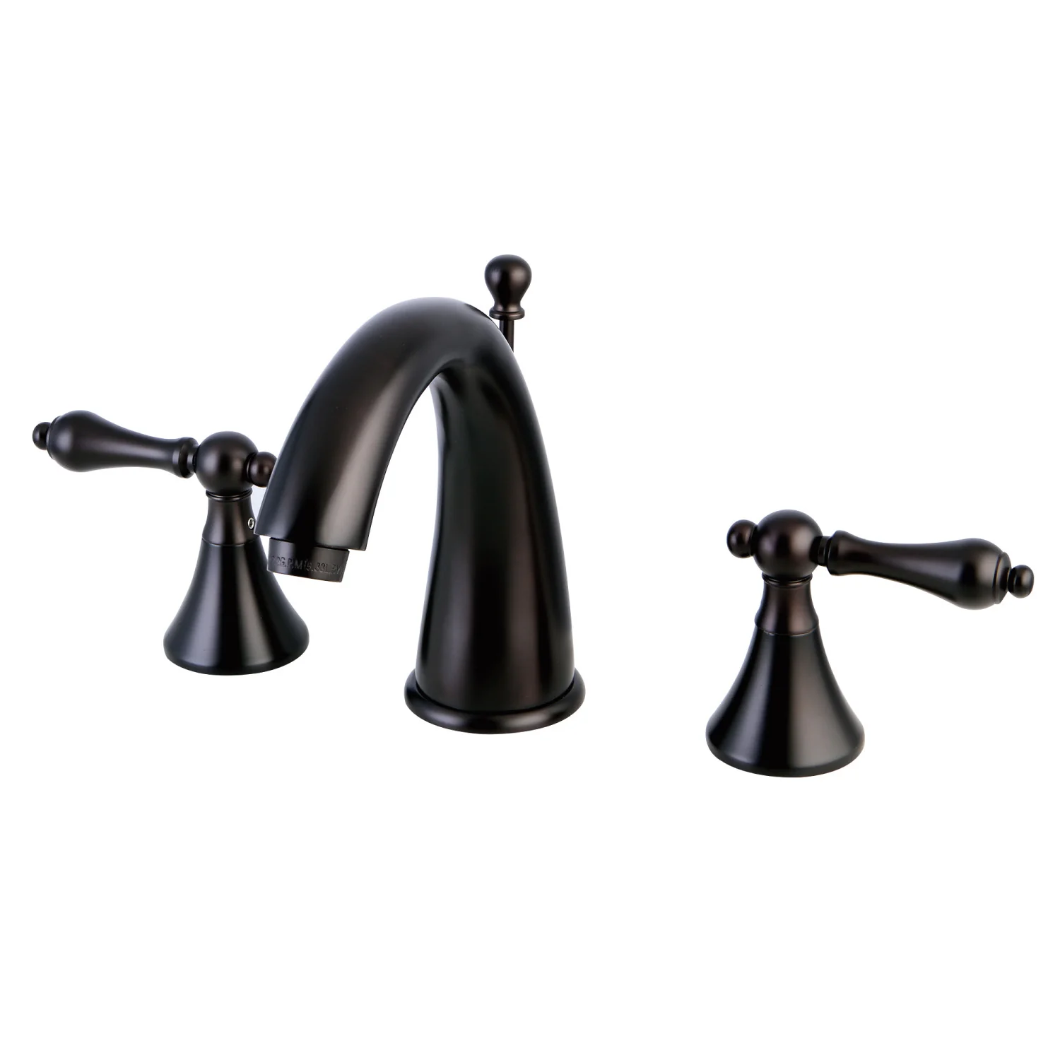 Kingston Tulare KS2975AL - Naples Two-Handle 3-Hole Deck Mount Widespread Bathroom Faucet with Brass Pop-Up, Oil Rubbed Bronze
