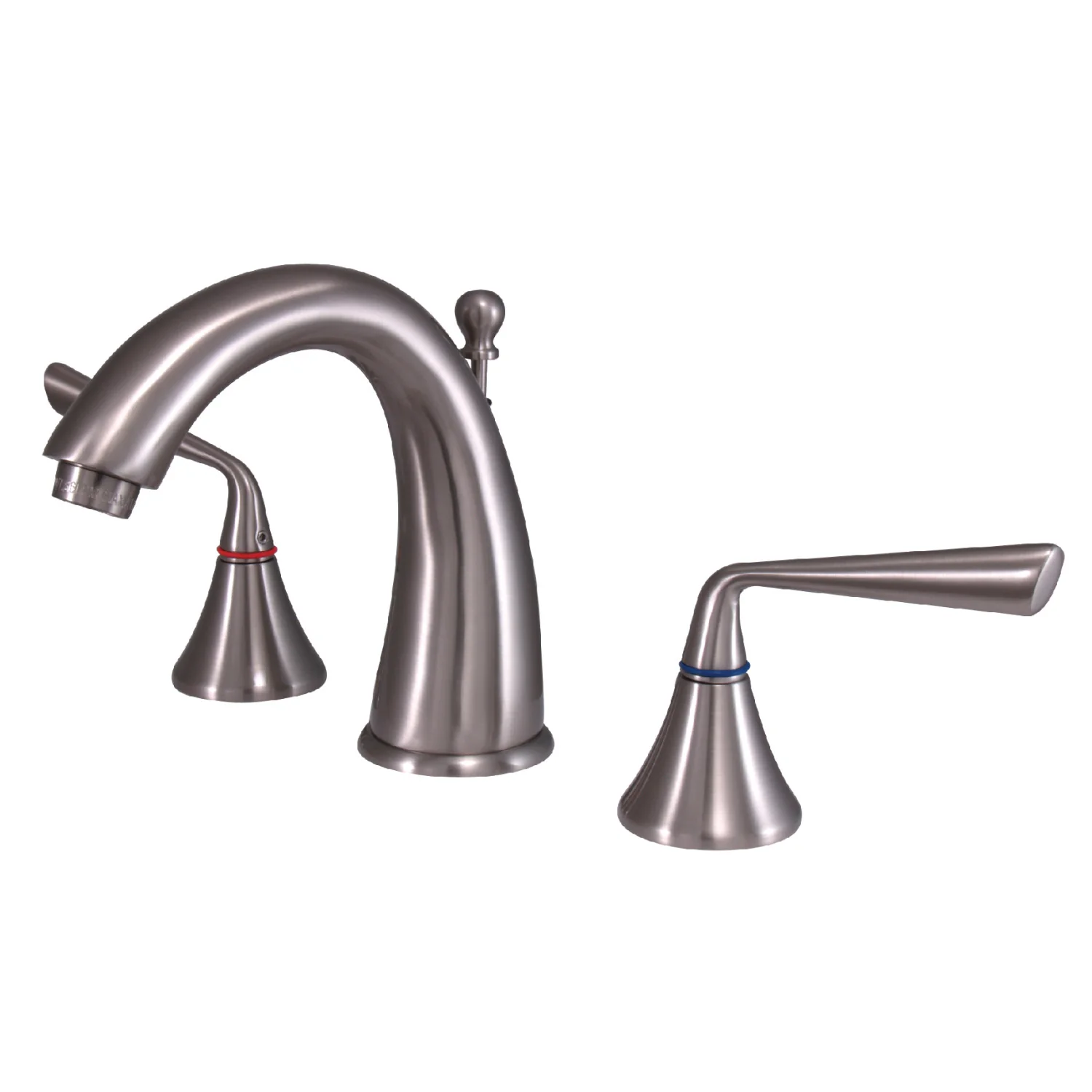 Kingston Tulare KS2978ZL - Silver Sage Two-Handle 3-Hole Deck Mount Widespread Bathroom Faucet with Brass Pop-Up, Brushed Nickel