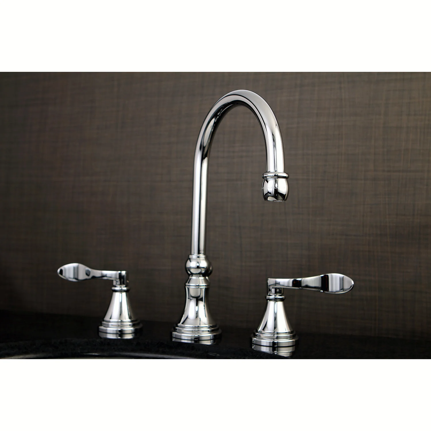Kingston Tulare KS2981DFL - NuFrench Two-Handle 3-Hole Deck Mount Widespread Bathroom Faucet with Brass Pop-Up, Polished Chrome - Image 6