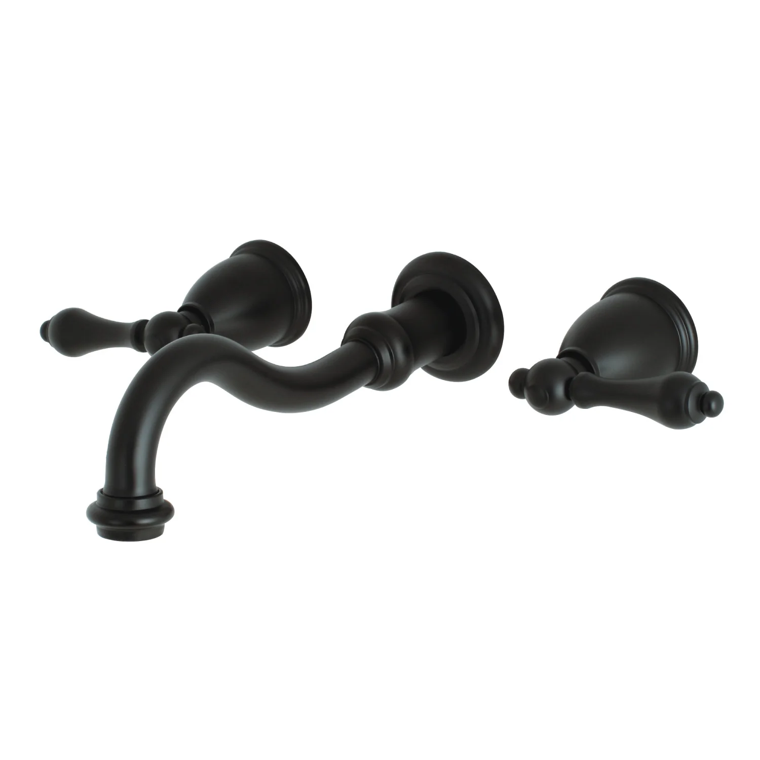 Kingston Heirloom KS3020AL - Restoration Two-Handle 3-Hole Wall Mount Tub Faucet, Matte Black