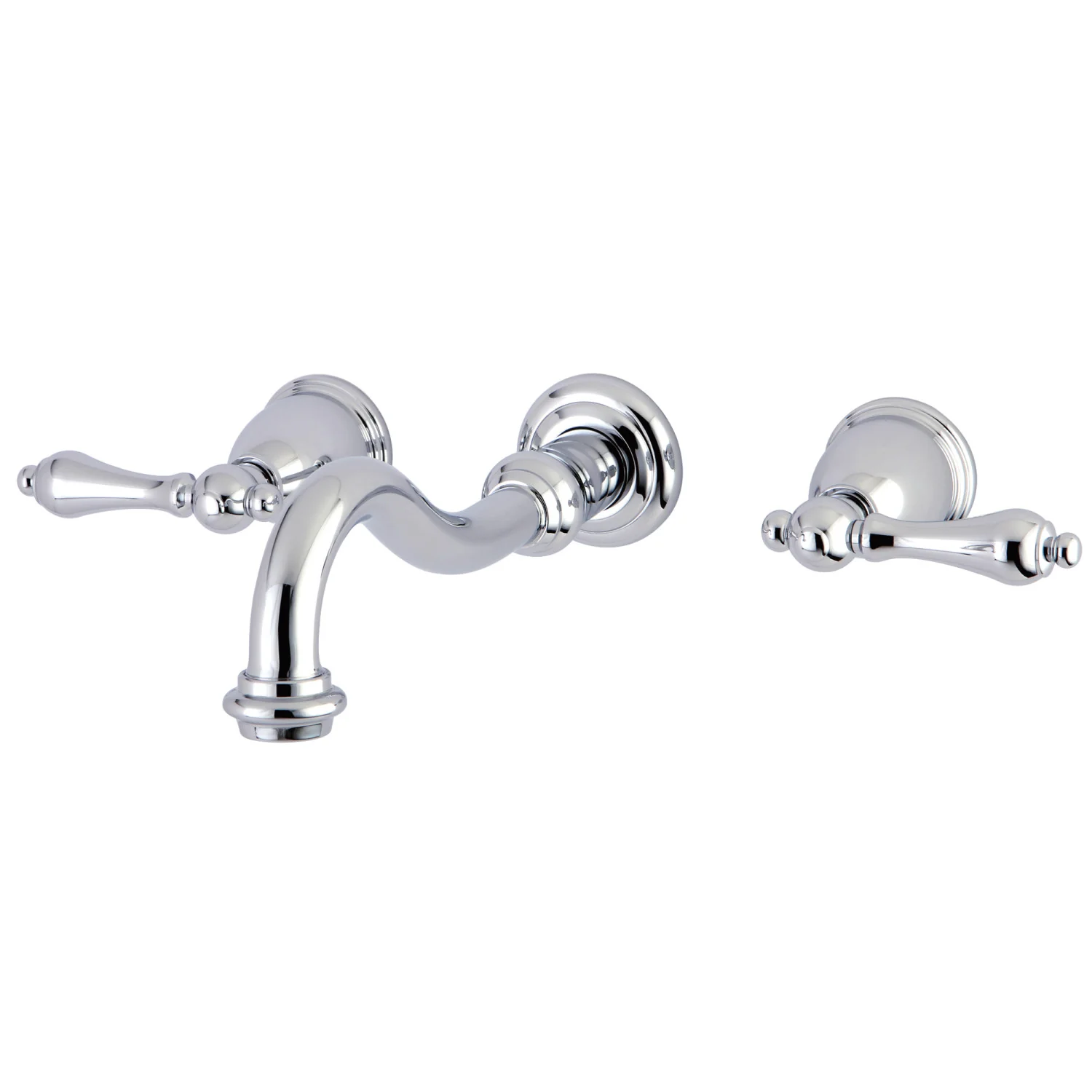 Kingston Heirloom KS3021AL - Restoration Two-Handle 3-Hole Wall Mount Tub Faucet, Polished Chrome