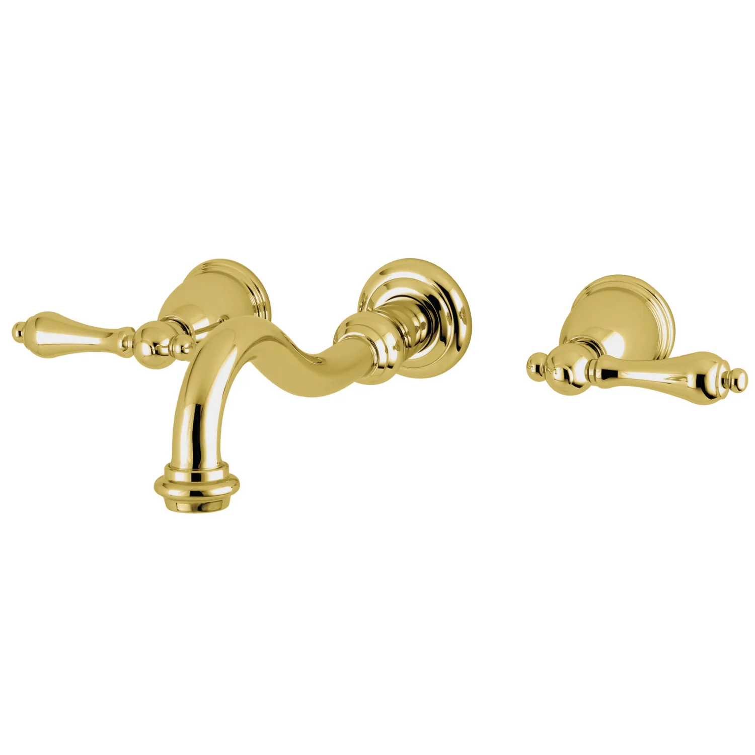 Kingston Heirloom KS3022AL - Restoration Two-Handle 3-Hole Wall Mount Tub Faucet, Polished Brass