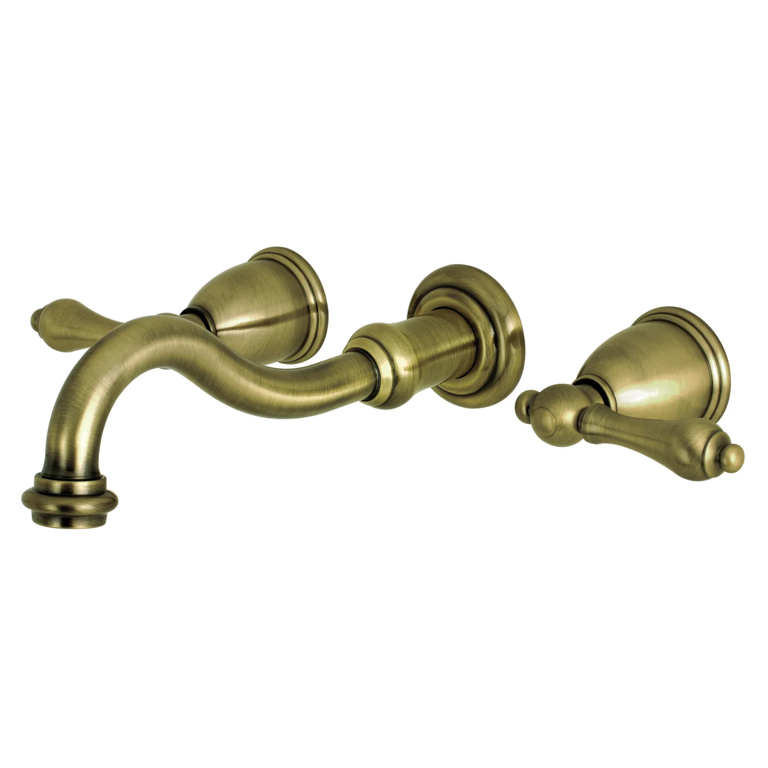 Kingston Heirloom KS3023AL - Restoration Two-Handle 3-Hole Wall Mount Tub Faucet, Antique Brass