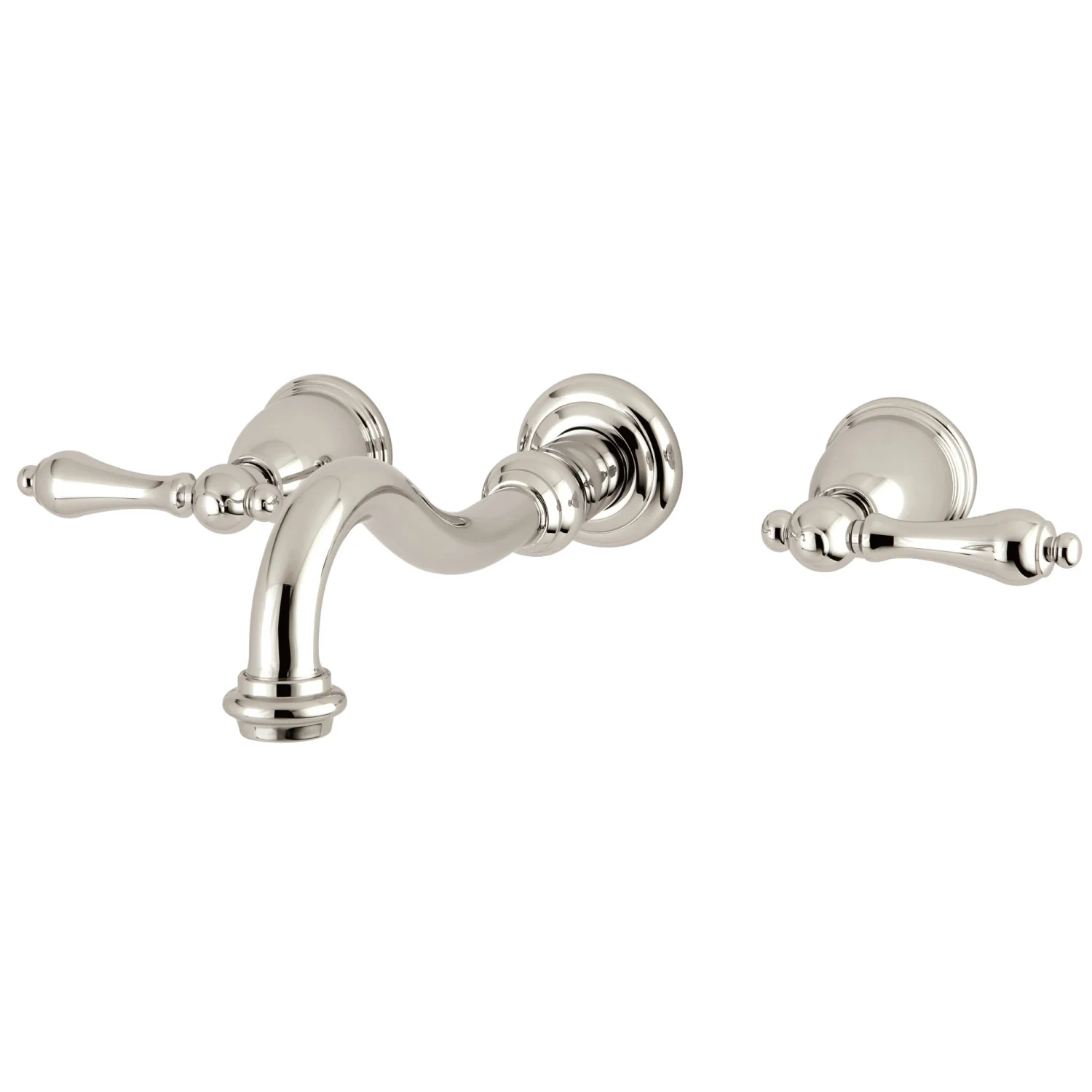 Kingston Heirloom KS3026AL - Restoration Two-Handle 3-Hole Wall Mount Tub Faucet, Polished Nickel