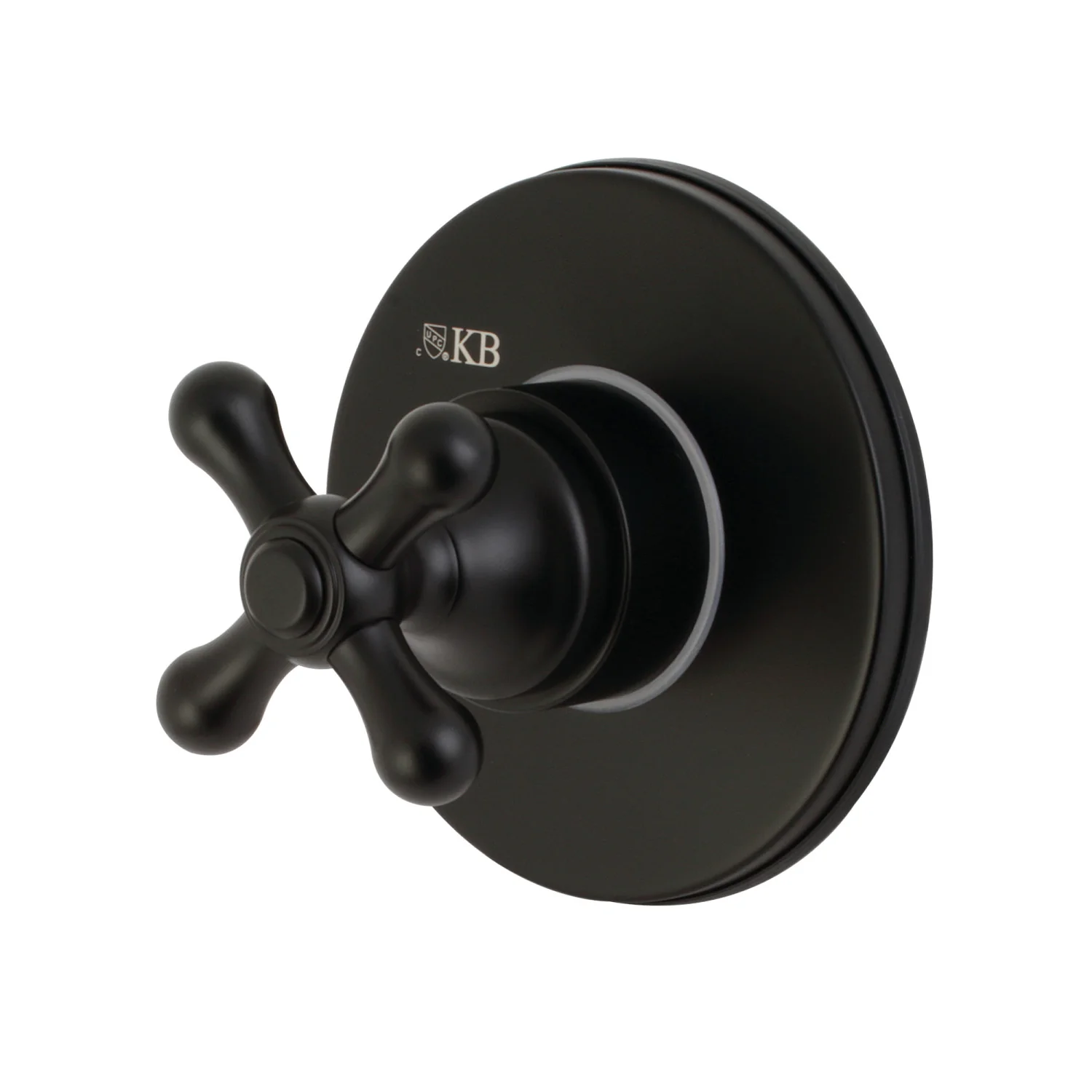Kingston Heirloom KS3030AX - Restoration Single-Handle Three-Way Diverter Valve with Round Trim Kit, Matte Black