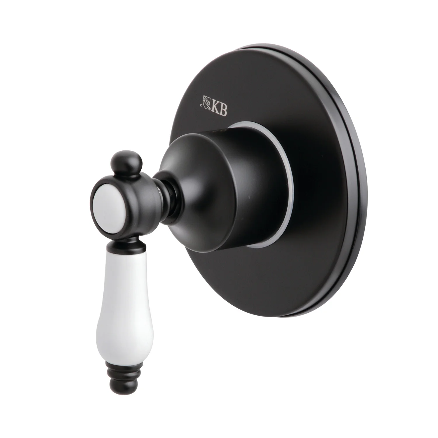 Kingston Heirloom KS3030BPL - Bel-Air Single-Handle Three-Way Diverter Valve with Round Trim Kit, Matte Black