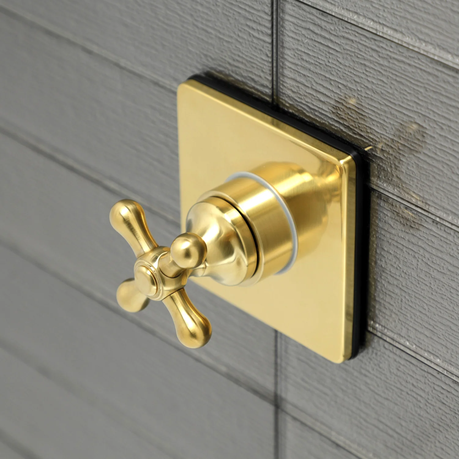 Kingston Heirloom KS3047AX - Restoration Single-Handle Three-Way Diverter Valve with Square Trim Kit, Brushed Brass - Image 2