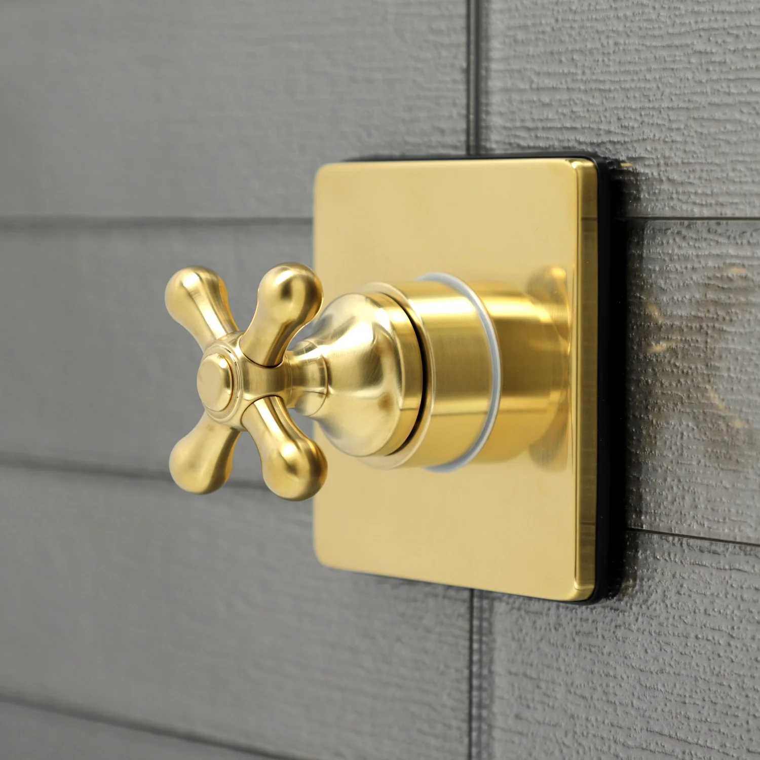 Kingston Heirloom KS3047AX - Restoration Single-Handle Three-Way Diverter Valve with Square Trim Kit, Brushed Brass - Image 3