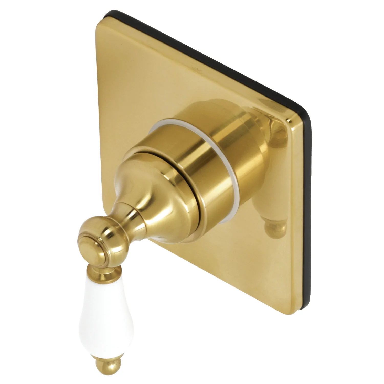 Kingston Heirloom KS3047PL - Restoration Single-Handle Three-Way Diverter Valve with Square Trim Kit, Brushed Brass