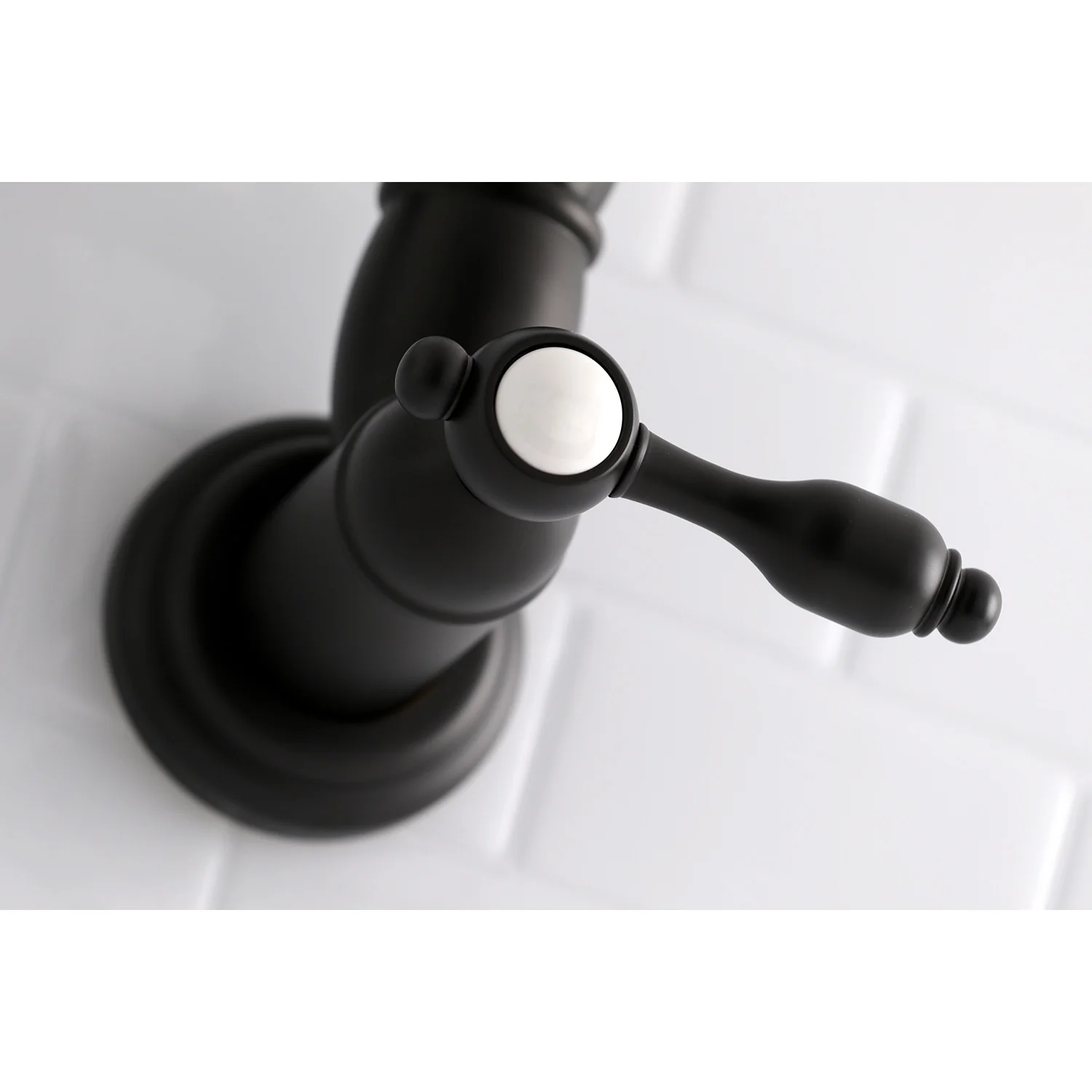 Kingston Heirloom KS3100TAL - Tudor Two-Handle 1-Hole Wall Mount Pot Filler Faucet, Matte Black - Image 4