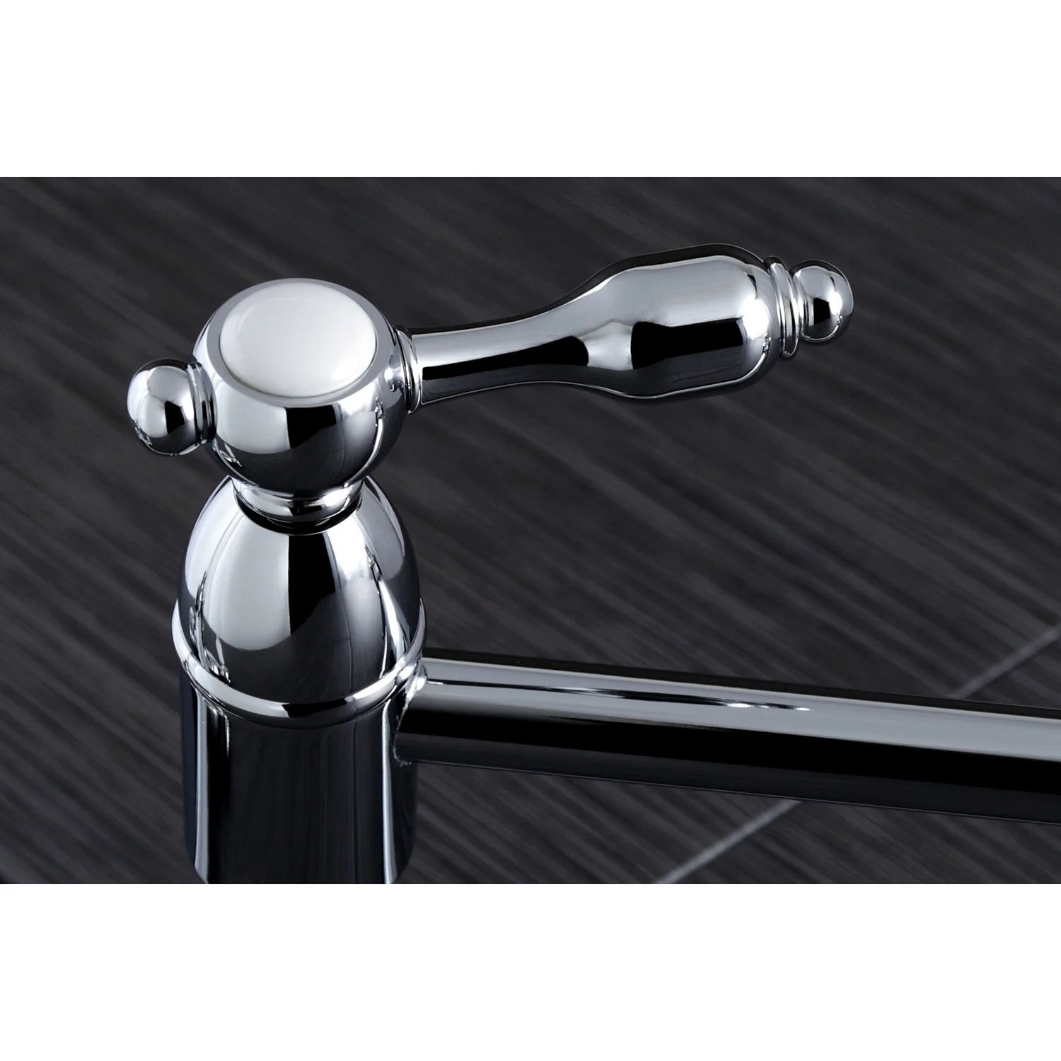 Kingston Heirloom KS3101TAL - Tudor Two-Handle 1-Hole Wall Mount Pot Filler Faucet, Polished Chrome - Image 3