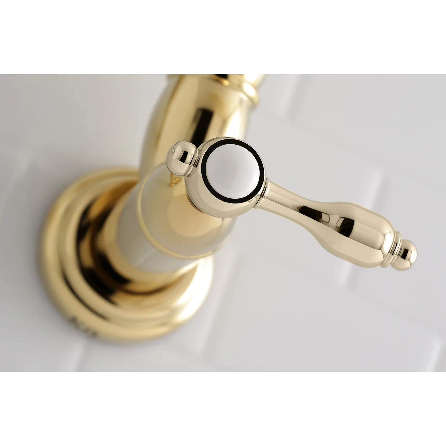 Kingston Heirloom KS3102TAL - Tudor Two-Handle 1-Hole Wall Mount Pot Filler Faucet, Polished Brass - Image 4