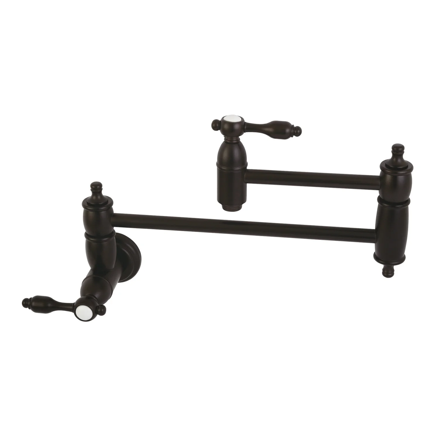 Kingston Heirloom KS3105TAL - Tudor Two-Handle 1-Hole Wall Mount Pot Filler Faucet, Oil Rubbed Bronze