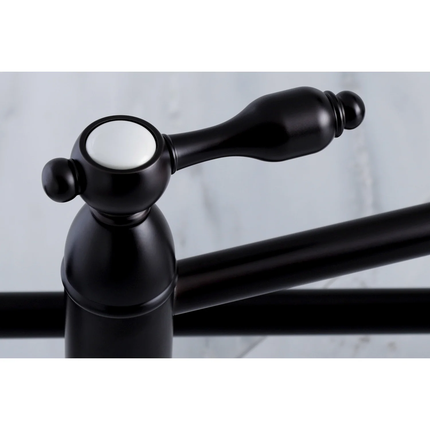Kingston Heirloom KS3105TAL - Tudor Two-Handle 1-Hole Wall Mount Pot Filler Faucet, Oil Rubbed Bronze - Image 3