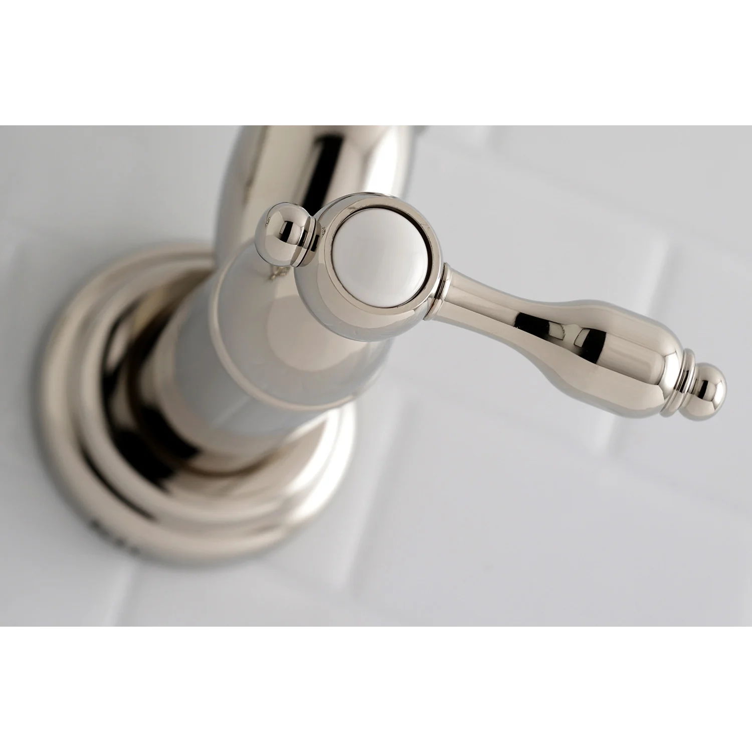 Kingston Heirloom KS3106TAL - Tudor Two-Handle 1-Hole Wall Mount Pot Filler Faucet, Polished Nickel - Image 4