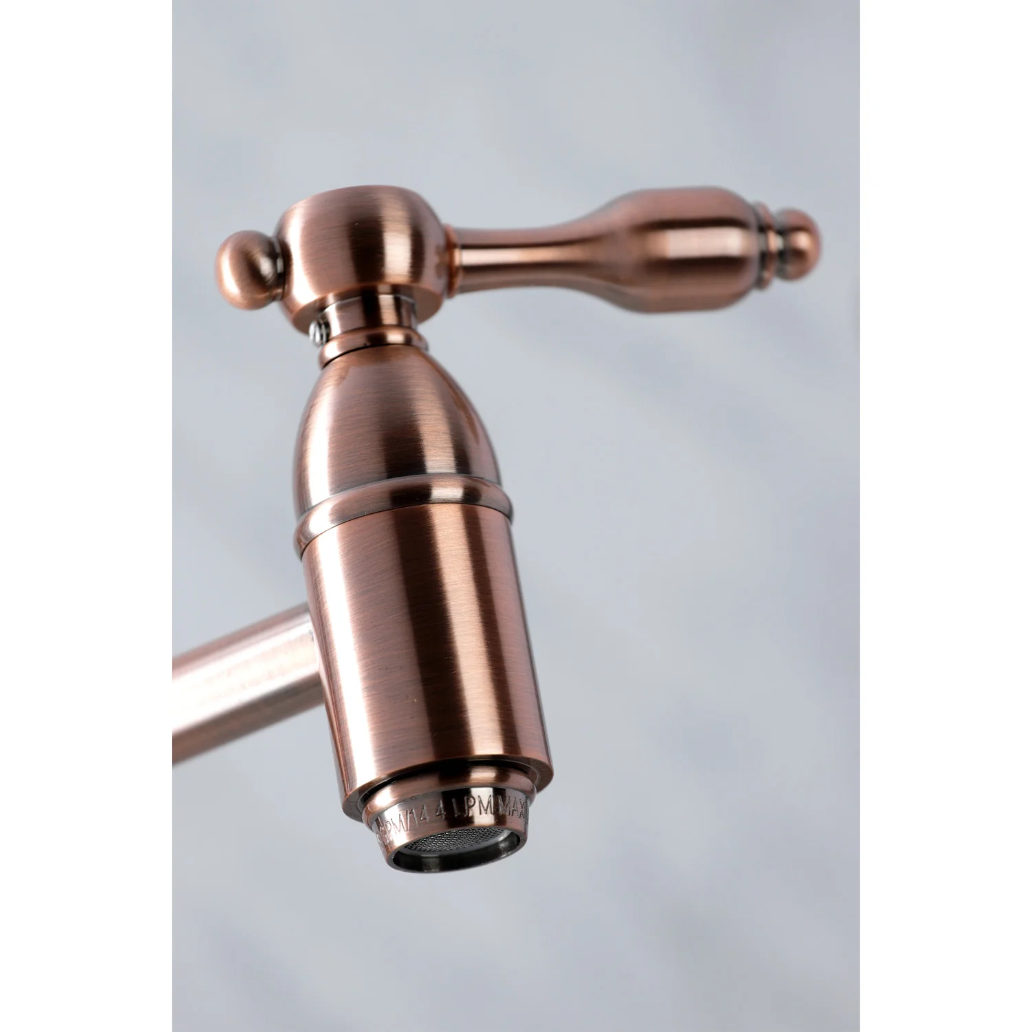 Kingston Heirloom KS310TALAC - Tudor Two-Handle 1-Hole Wall Mount Pot Filler Faucet, Antique Copper - Image 6