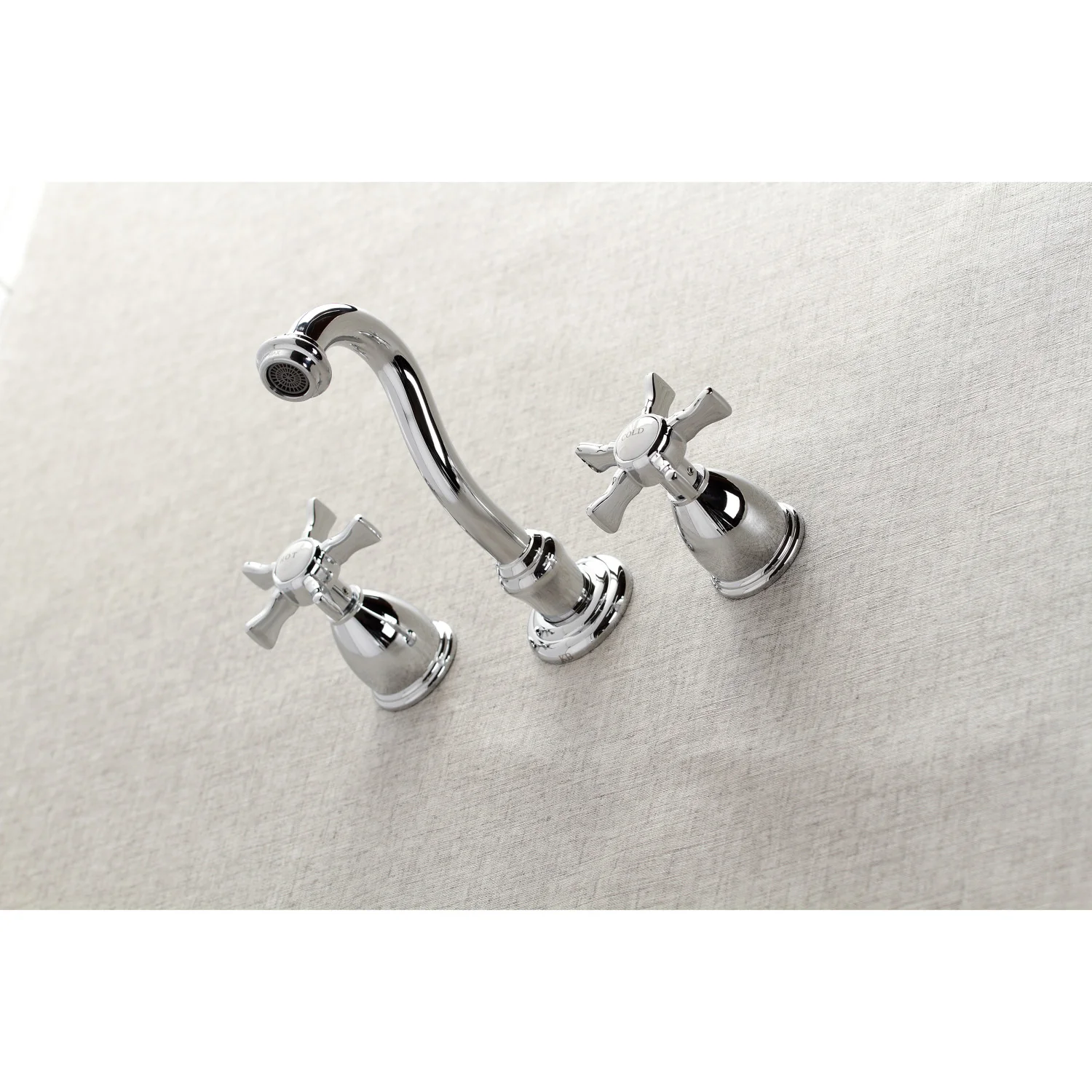 Kingston Heirloom KS3121NX - Hamilton Double-Handle 3-Hole Wall Mount Bathroom Faucet, Polished Chrome - Image 4