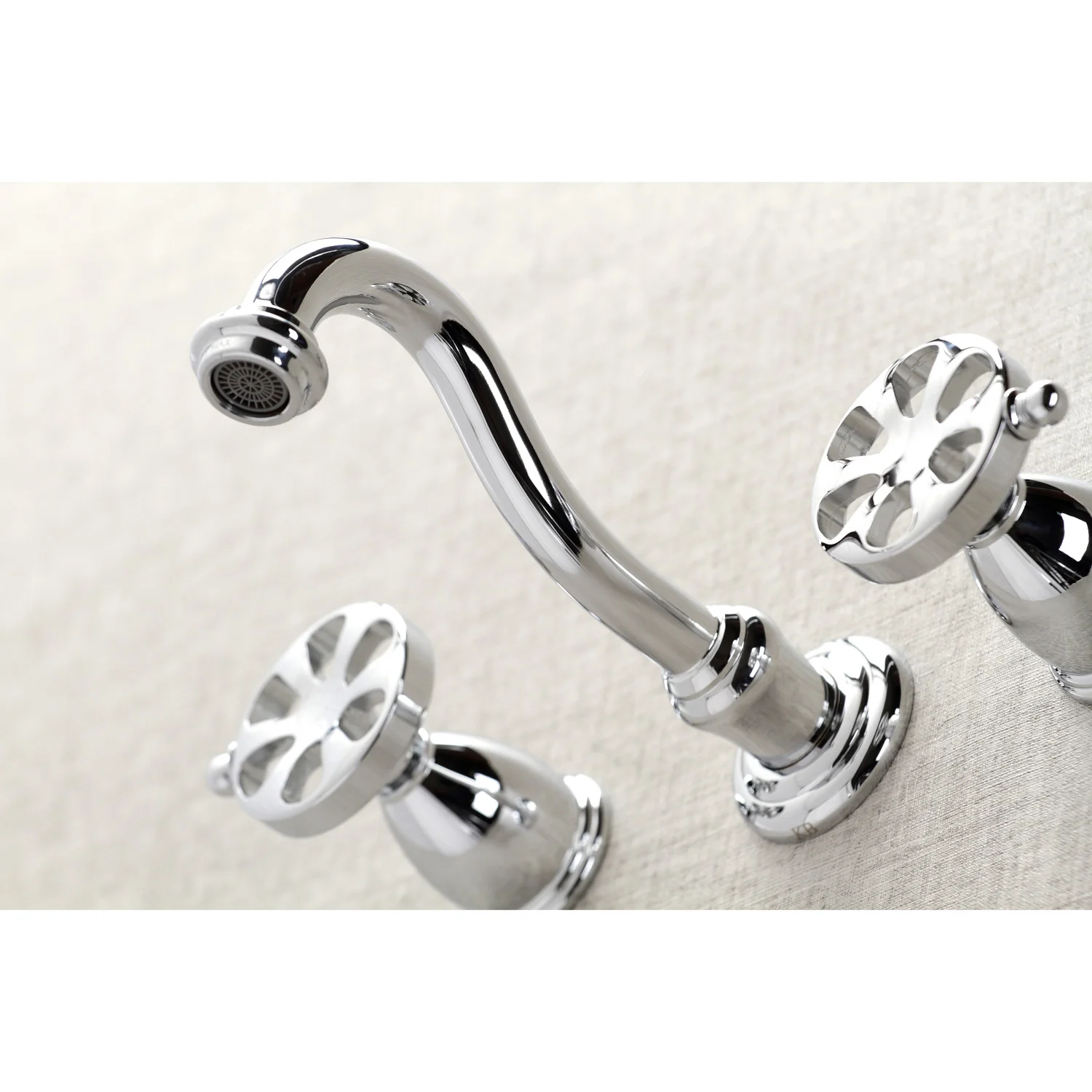 Kingston Tulare KS3121RX - Belknap Double-Handle 3-Hole Wall Mount Bathroom Faucet, Polished Chrome - Image 3