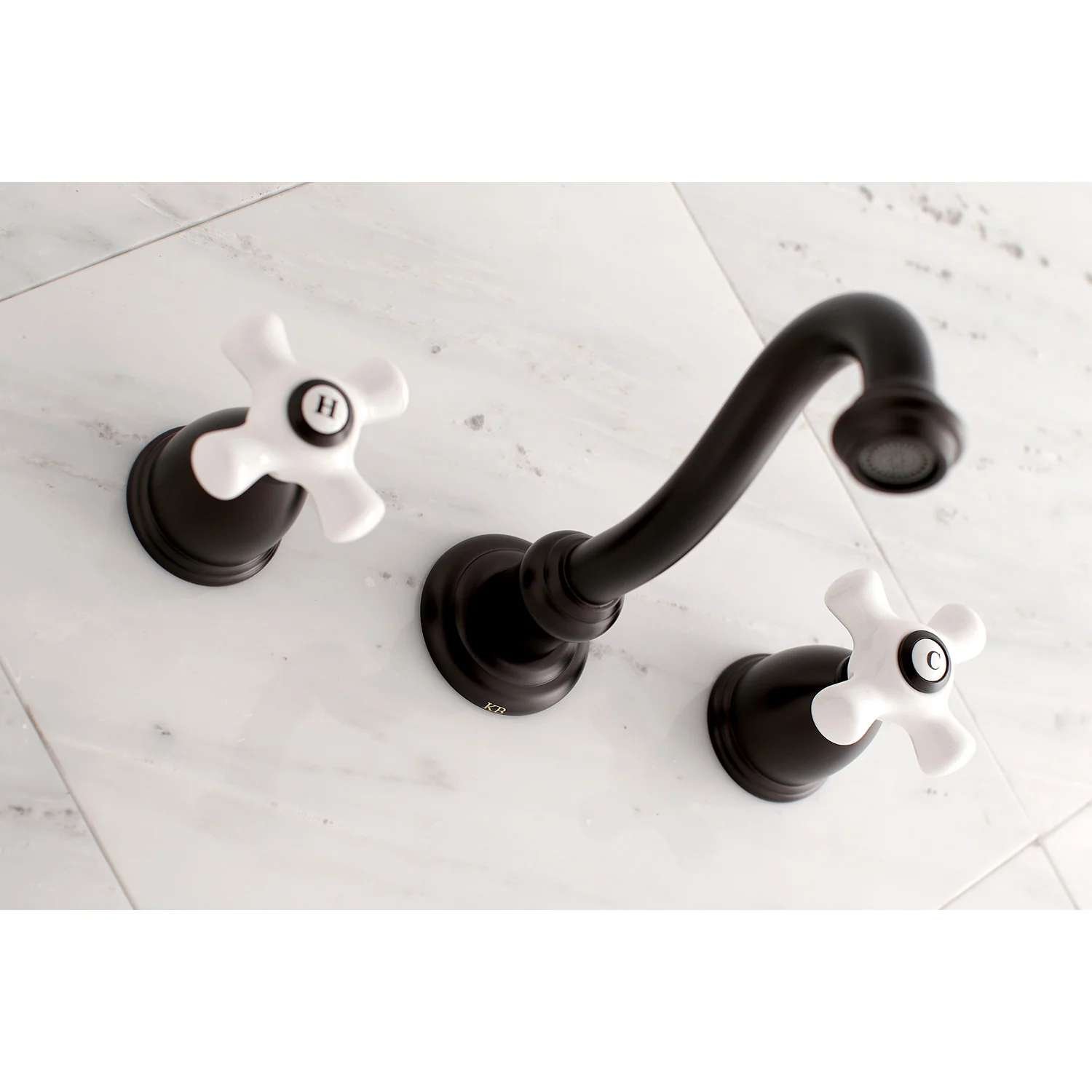 Kingston Heirloom KS3125PX - Vintage Double-Handle 3-Hole Wall Mount Bathroom Faucet, Oil Rubbed Bronze - Image 4