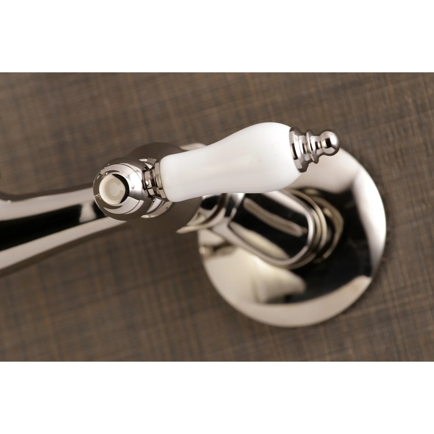 Kingston Heirloom KS3226PL - Vintage Two-Handle 2-Hole Wall Mount Bridge Kitchen Faucet, Polished Nickel - Image 2