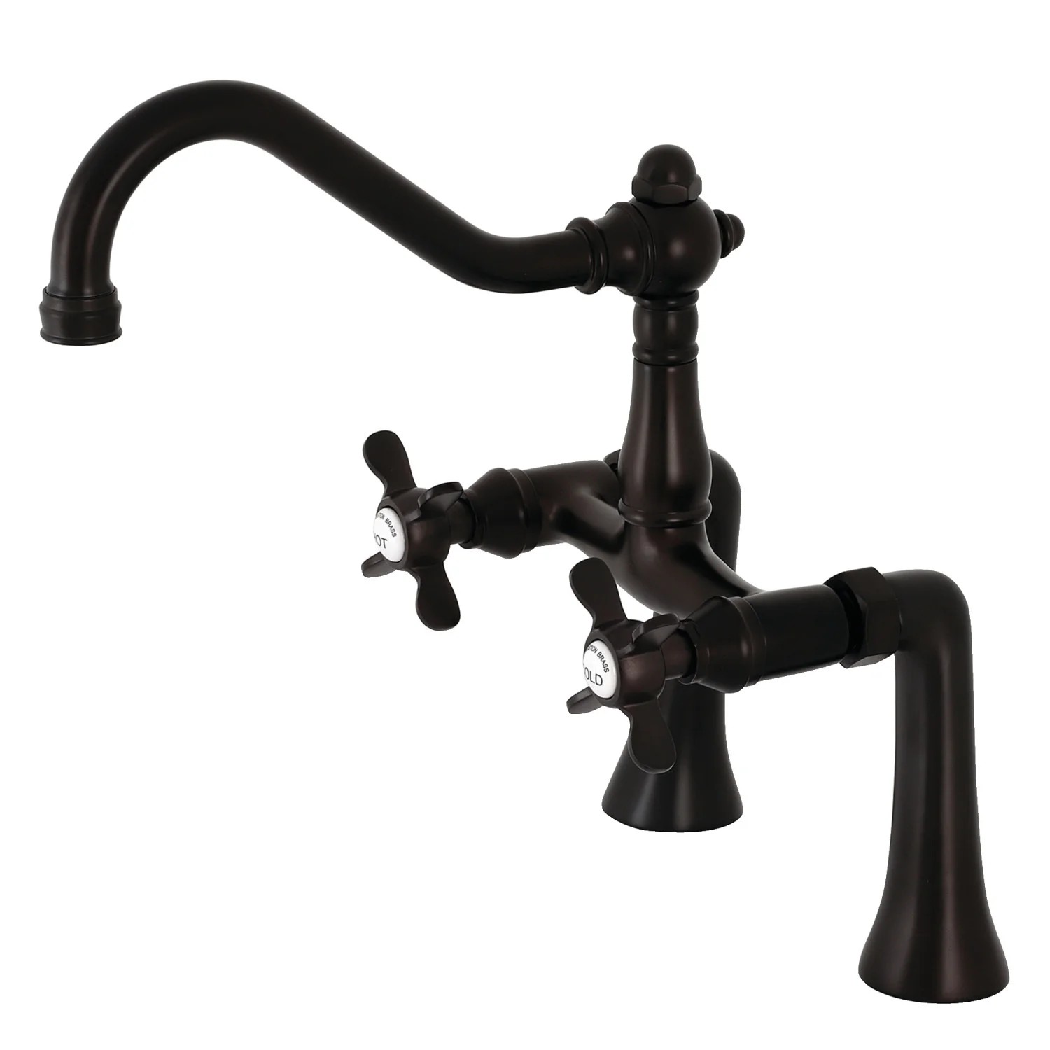 Kingston Heirloom KS3235BEX - Essex Two-Handle 2-Hole Deck-Mount Clawfoot Tub Faucet, Oil Rubbed Bronze