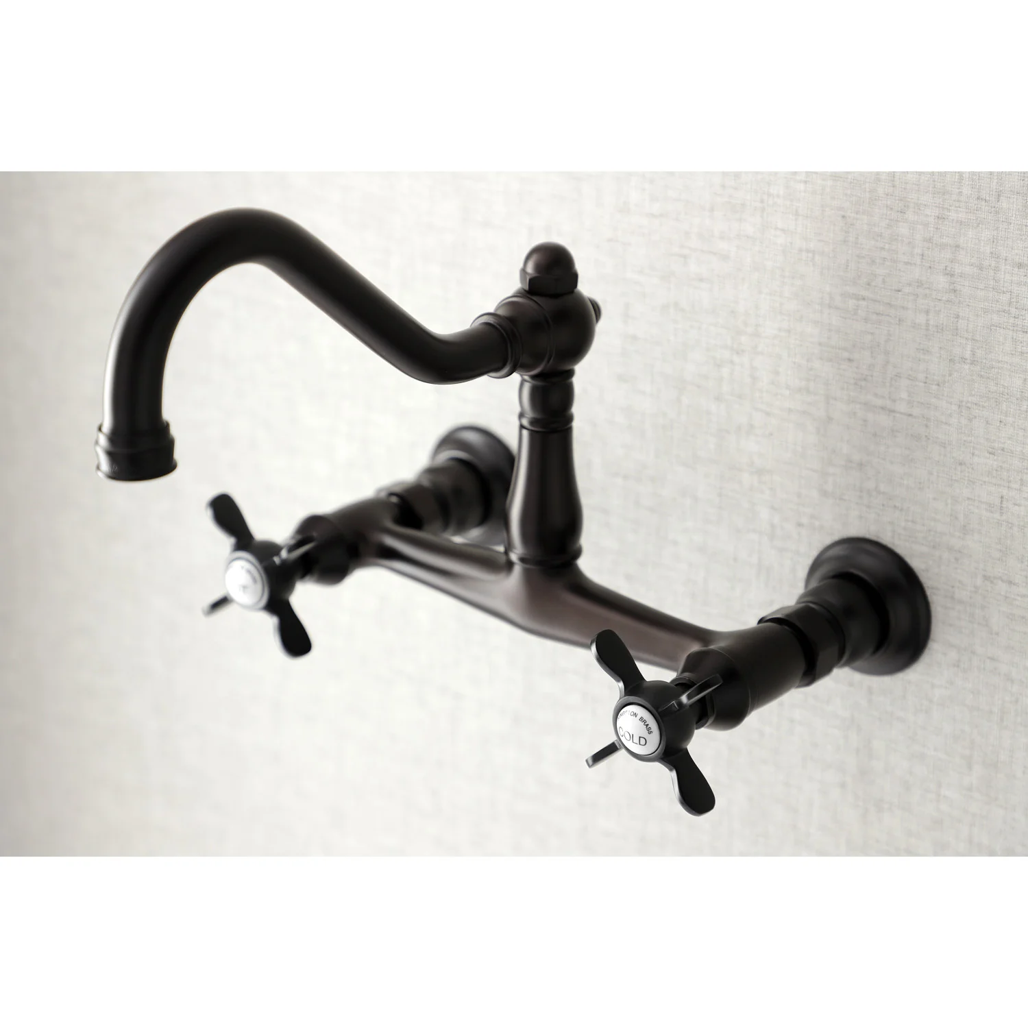 Kingston Heirloom KS3245BEX - Essex Double-Handle 2-Hole Wall Mount Bathroom Faucet, Oil Rubbed Bronze - Image 2