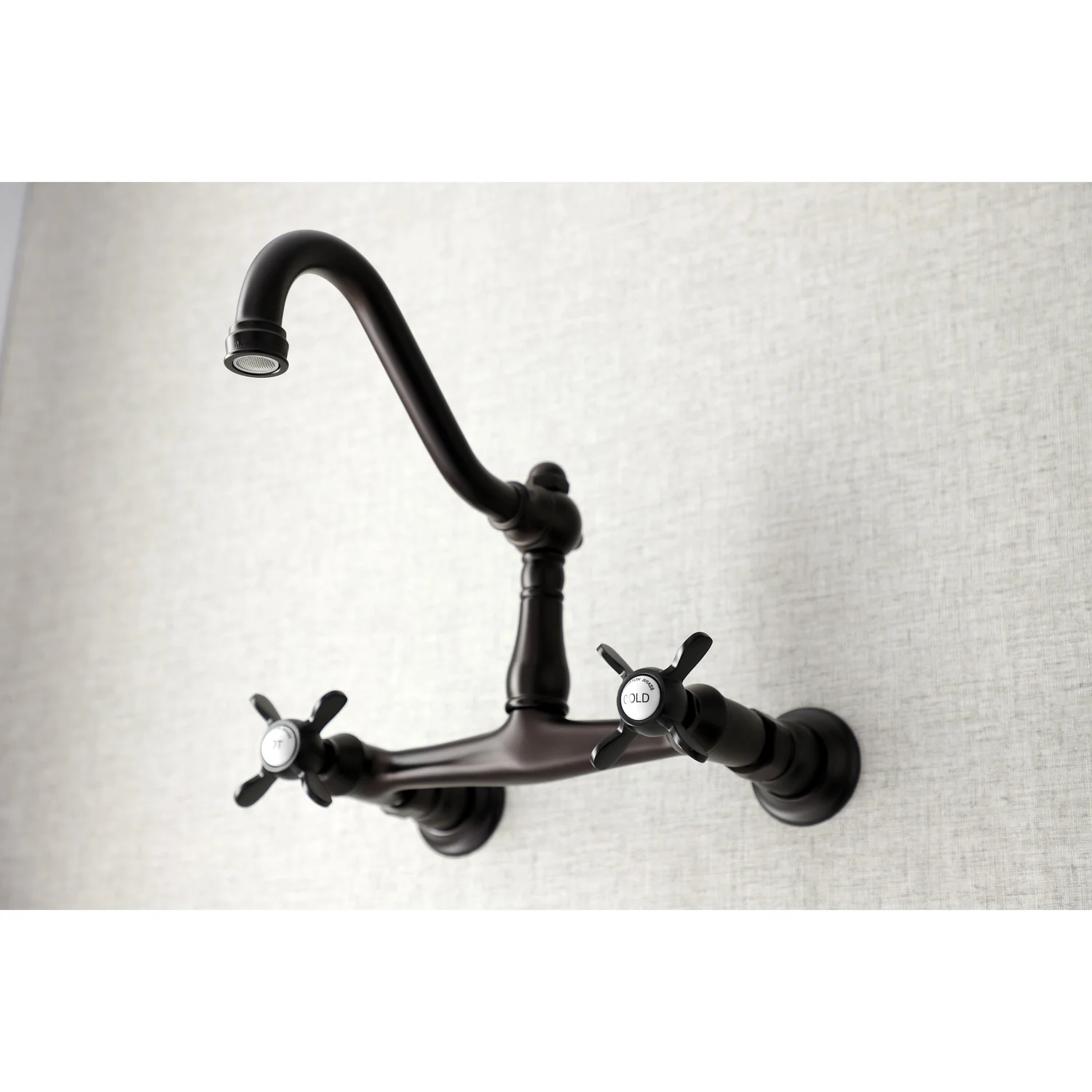 Kingston Heirloom KS3245BEX - Essex Double-Handle 2-Hole Wall Mount Bathroom Faucet, Oil Rubbed Bronze - Image 3