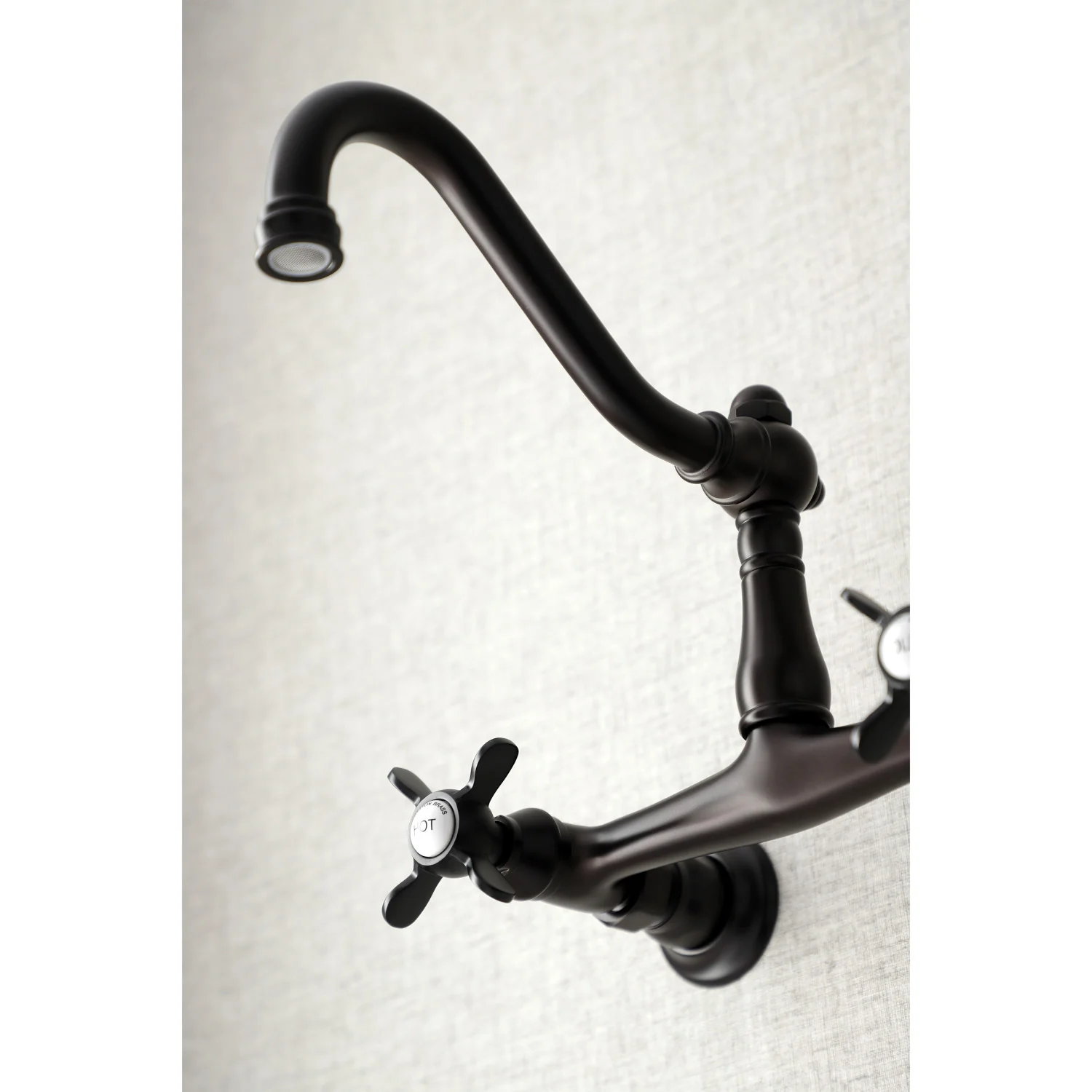 Kingston Heirloom KS3245BEX - Essex Double-Handle 2-Hole Wall Mount Bathroom Faucet, Oil Rubbed Bronze - Image 6