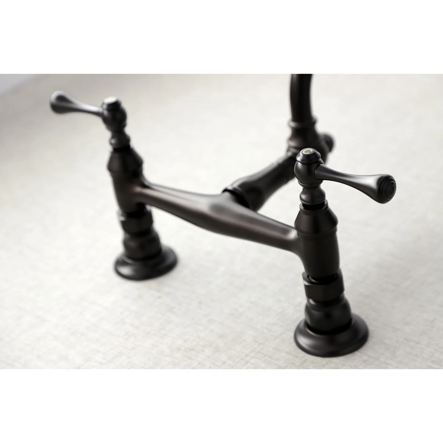 Kingston Heirloom KS3245BL - Vintage Double-Handle 2-Hole Wall Mount Bathroom Faucet, Oil Rubbed Bronze - Image 4