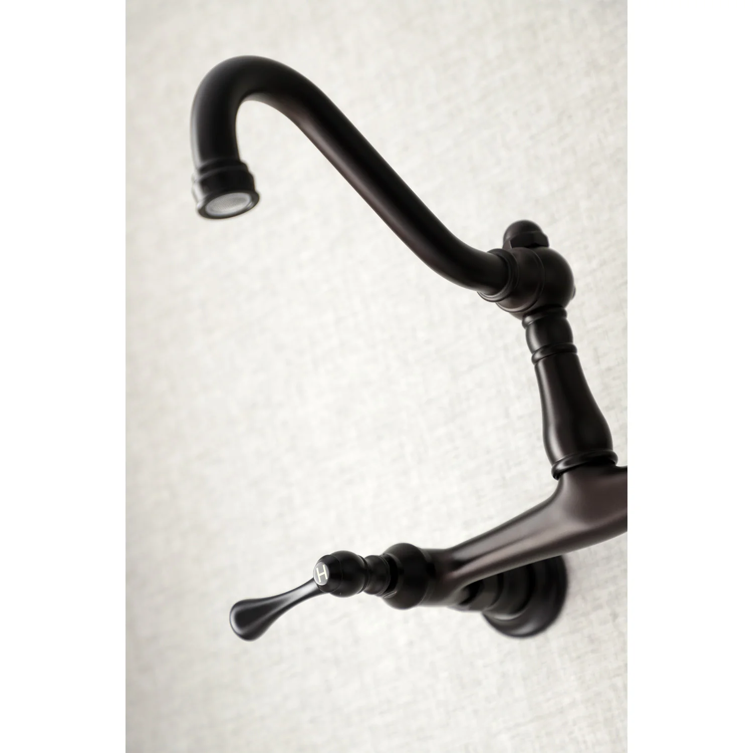 Kingston Heirloom KS3245BL - Vintage Double-Handle 2-Hole Wall Mount Bathroom Faucet, Oil Rubbed Bronze - Image 6