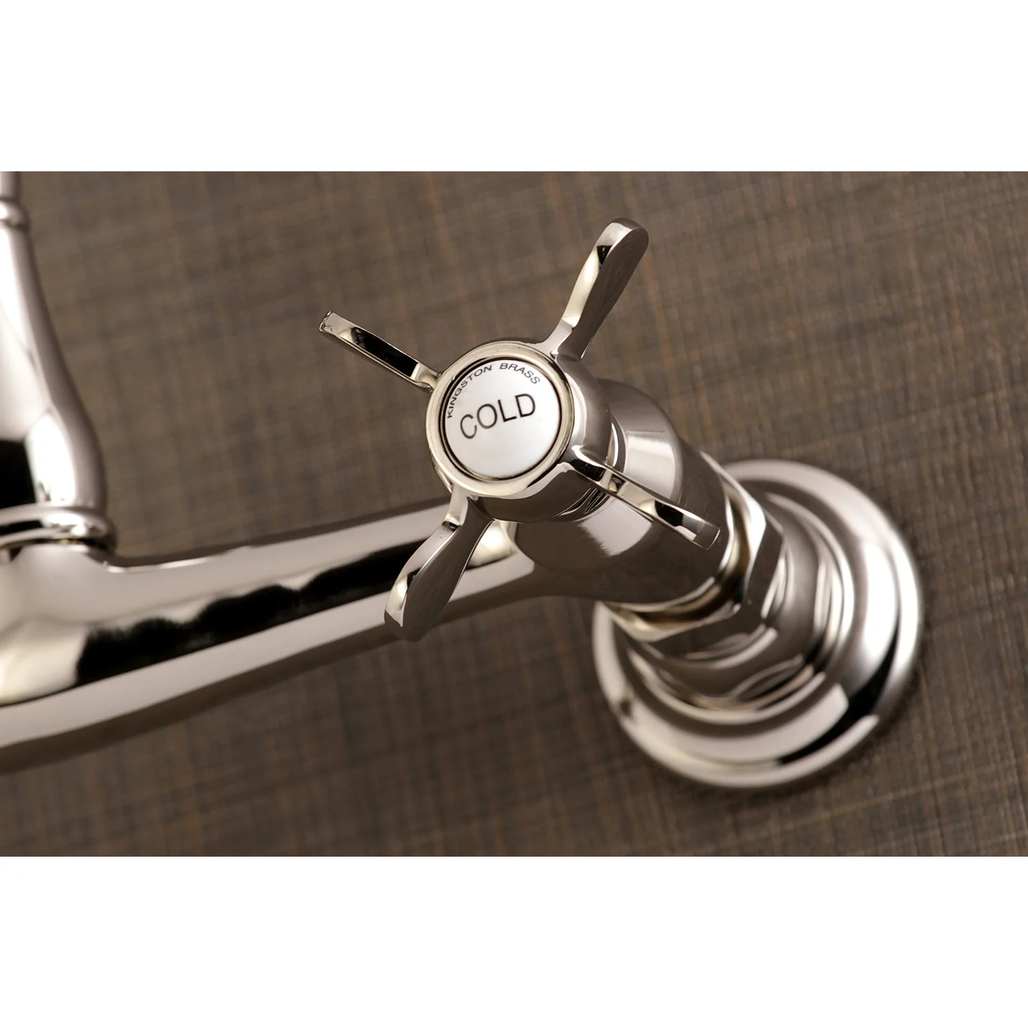 Kingston Heirloom KS3246BEX - Essex Double-Handle 2-Hole Wall Mount Bathroom Faucet, Polished Nickel - Image 2