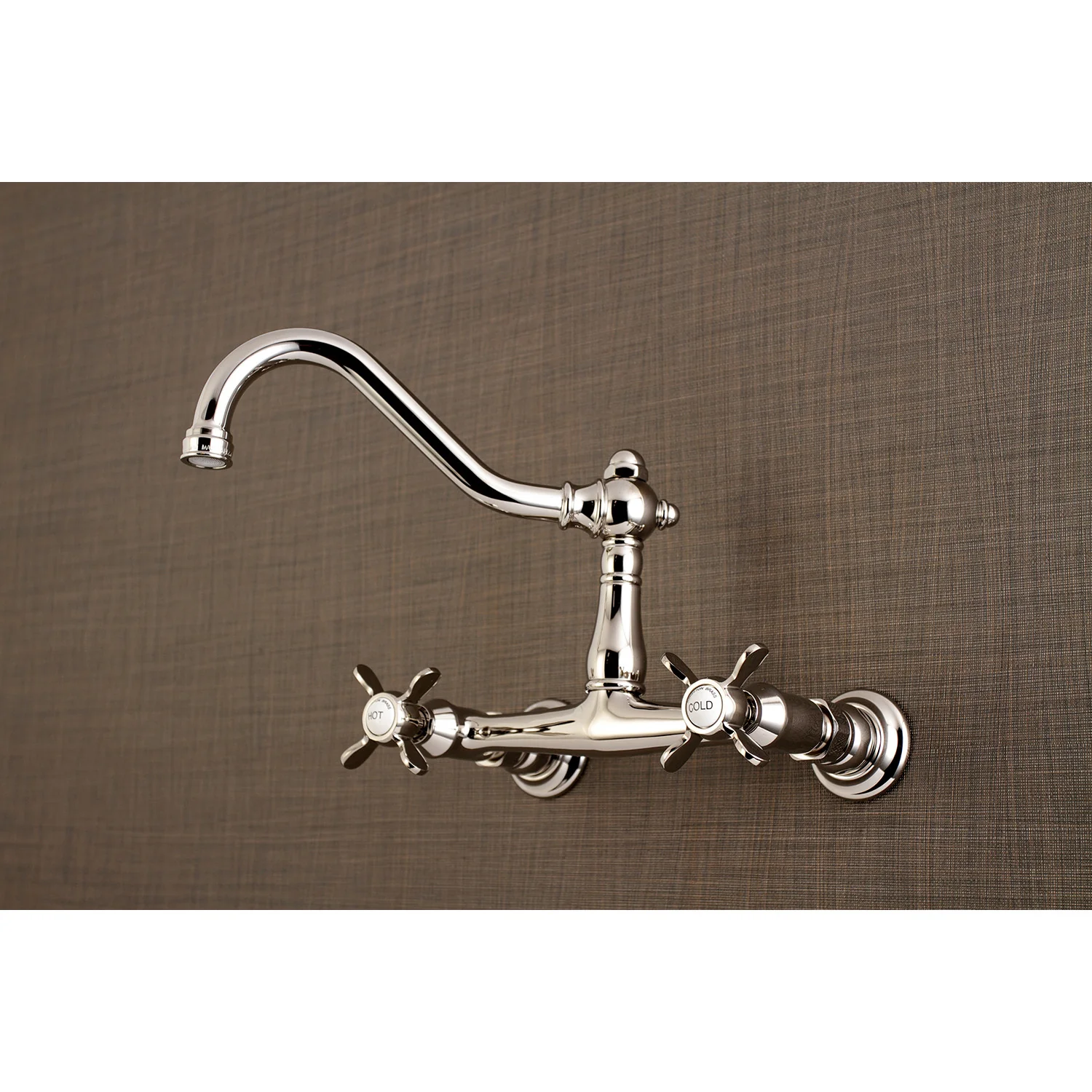 Kingston Heirloom KS3246BEX - Essex Double-Handle 2-Hole Wall Mount Bathroom Faucet, Polished Nickel - Image 4