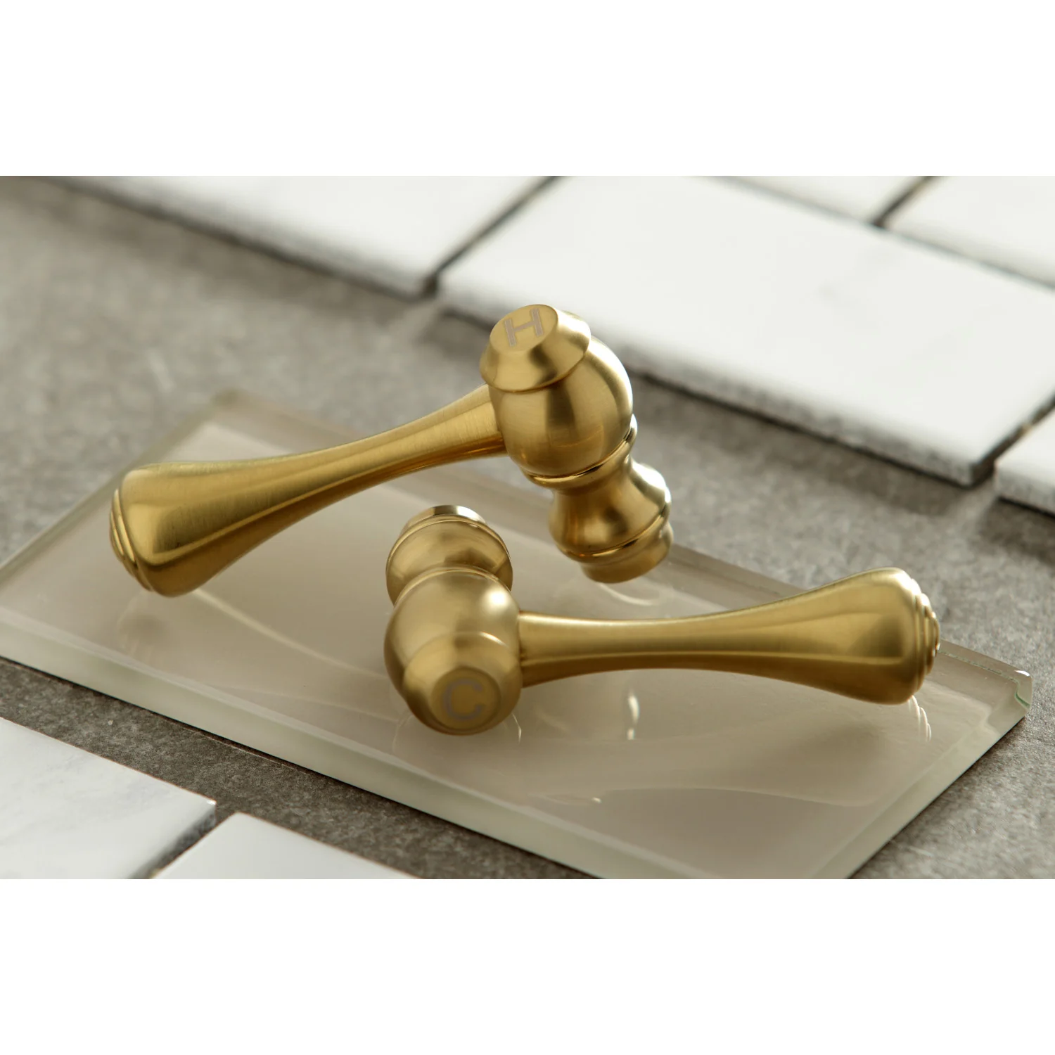 Kingston Heirloom KS3247BL - Vintage Double-Handle 2-Hole Wall Mount Bathroom Faucet, Brushed Brass - Image 6