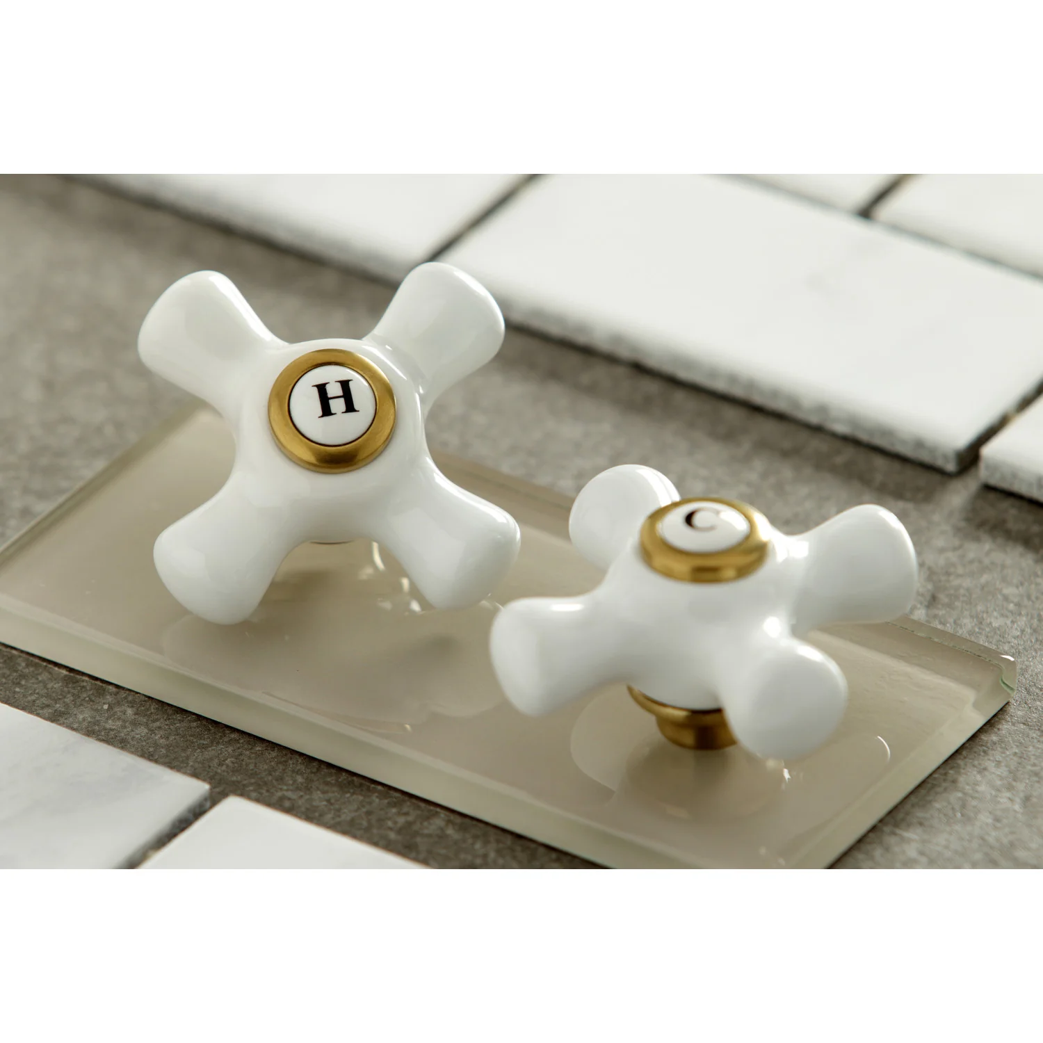 Kingston Heirloom KS3247PX - Vintage Double-Handle 2-Hole Wall Mount Bathroom Faucet, Brushed Brass - Image 6