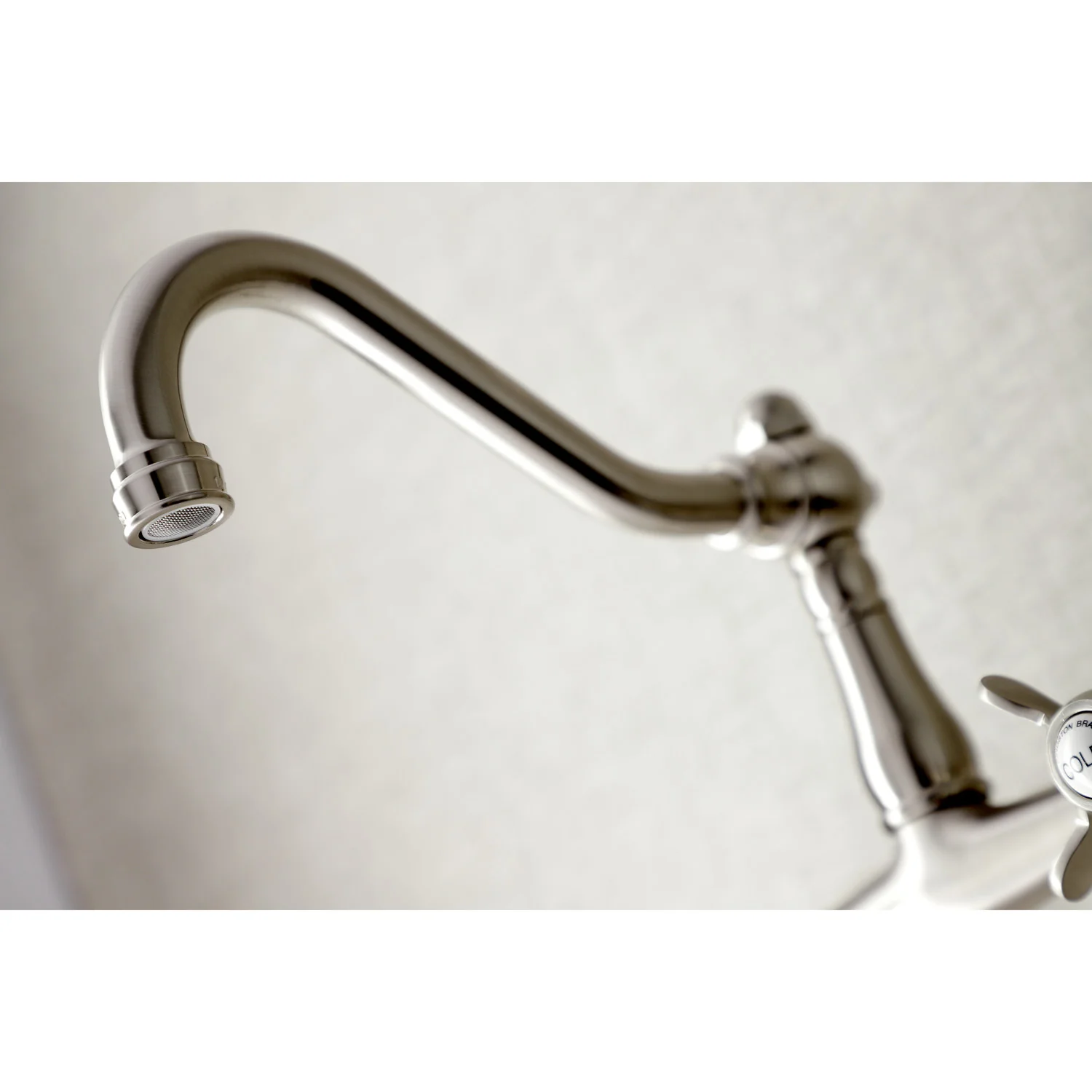 Kingston Heirloom KS3248BEX - Essex Double-Handle 2-Hole Wall Mount Bathroom Faucet, Brushed Nickel - Image 2