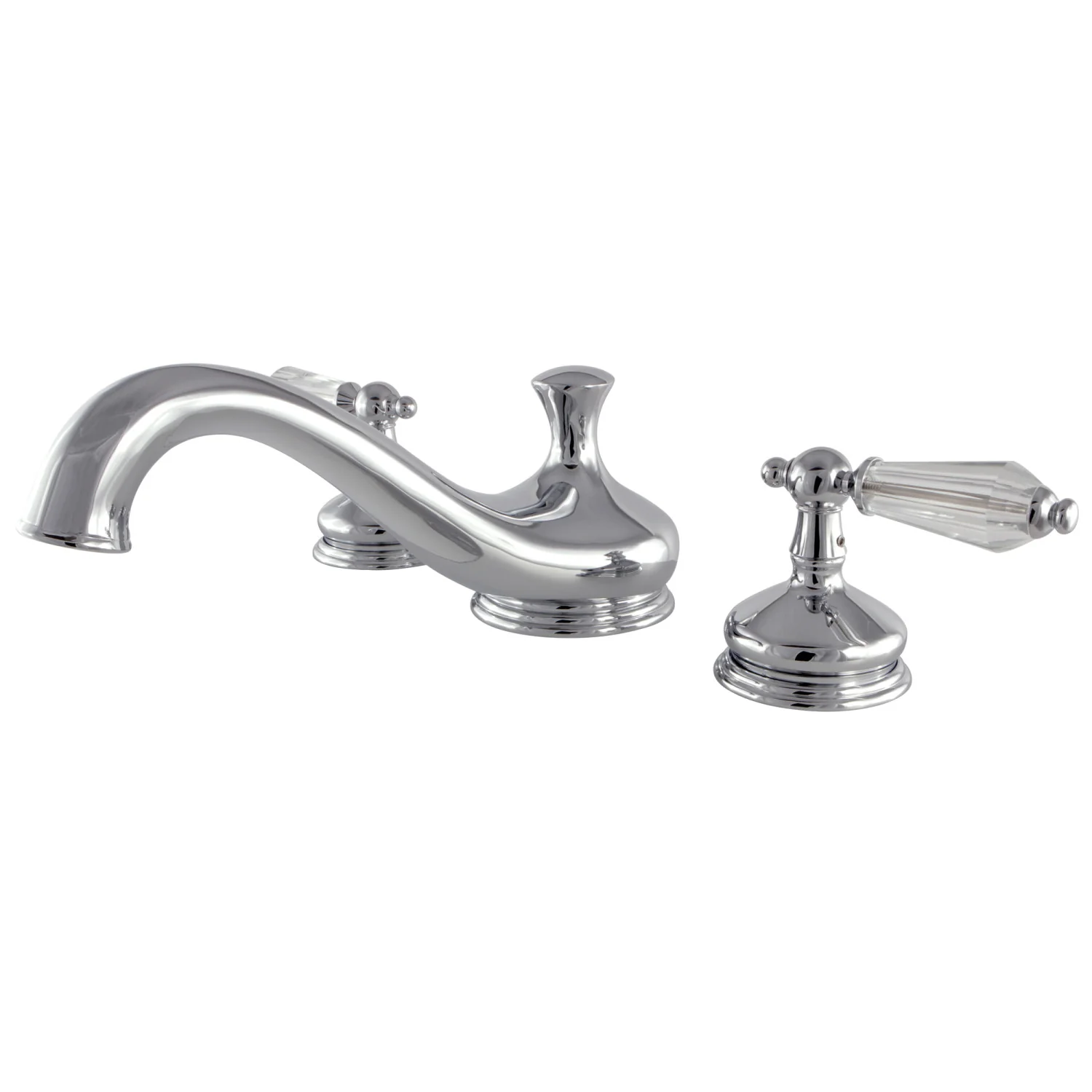 Kingston Heirloom KS3331WLL - Wilshire Two-Handle 3-Hole Deck Mount Roman Tub Faucet, Polished Chrome