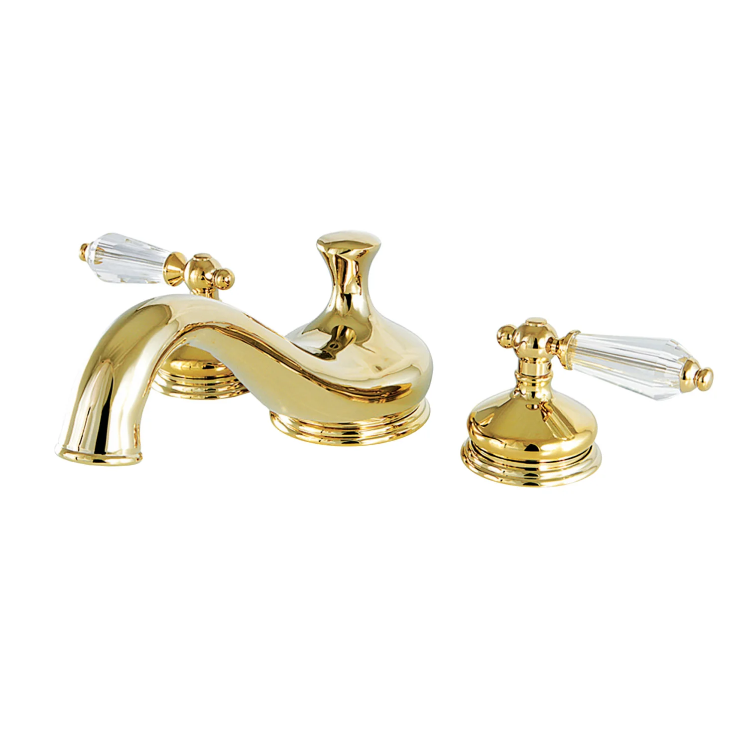 Kingston Heirloom KS3332WLL - Wilshire Two-Handle 3-Hole Deck Mount Roman Tub Faucet, Polished Brass