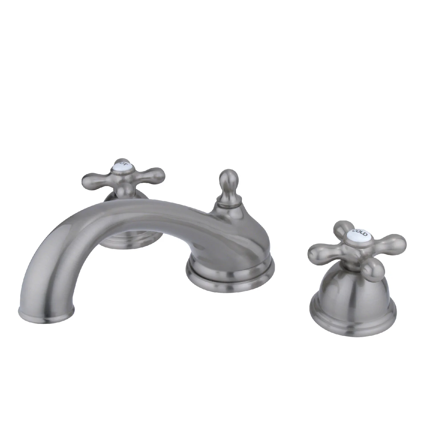 Kingston Heirloom KS3358AX - Vintage Two-Handle 3-Hole Deck Mount Roman Tub Faucet, Brushed Nickel
